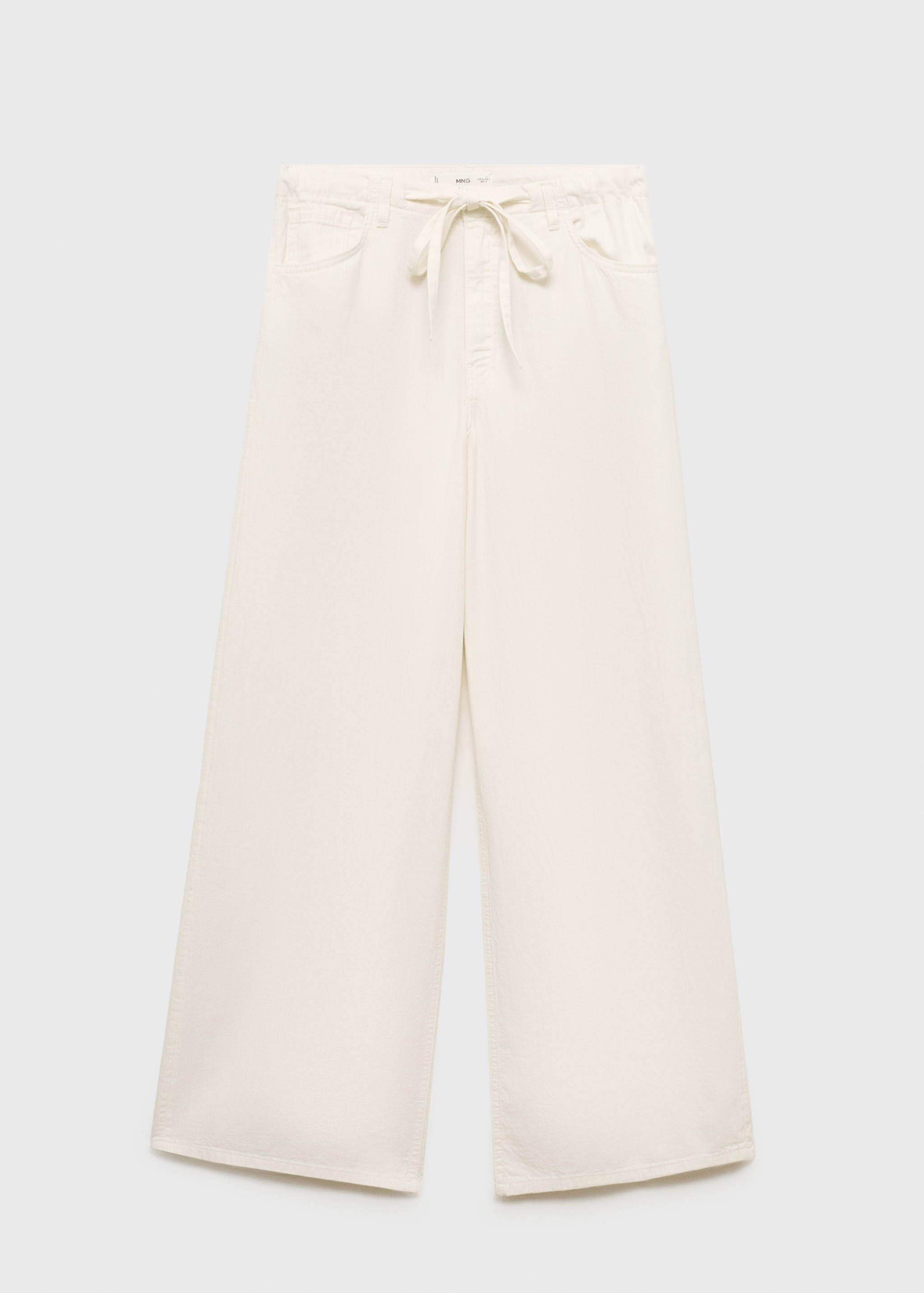 Wide leg denim trousers with belt - Article without model