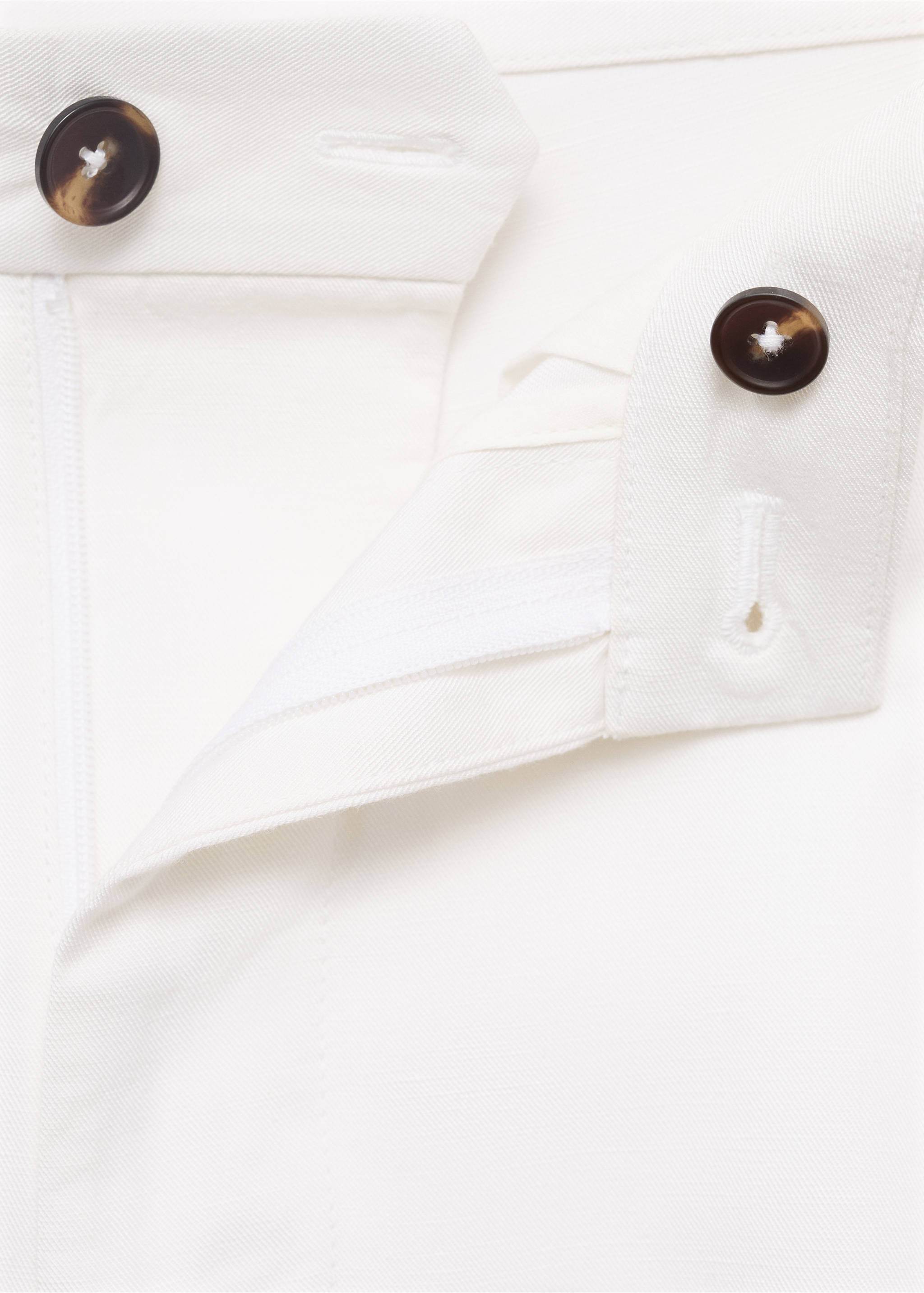 Linen-blend shorts with an elastic waistband - Details of the article 8, Off White. Ref: 17062902-00.