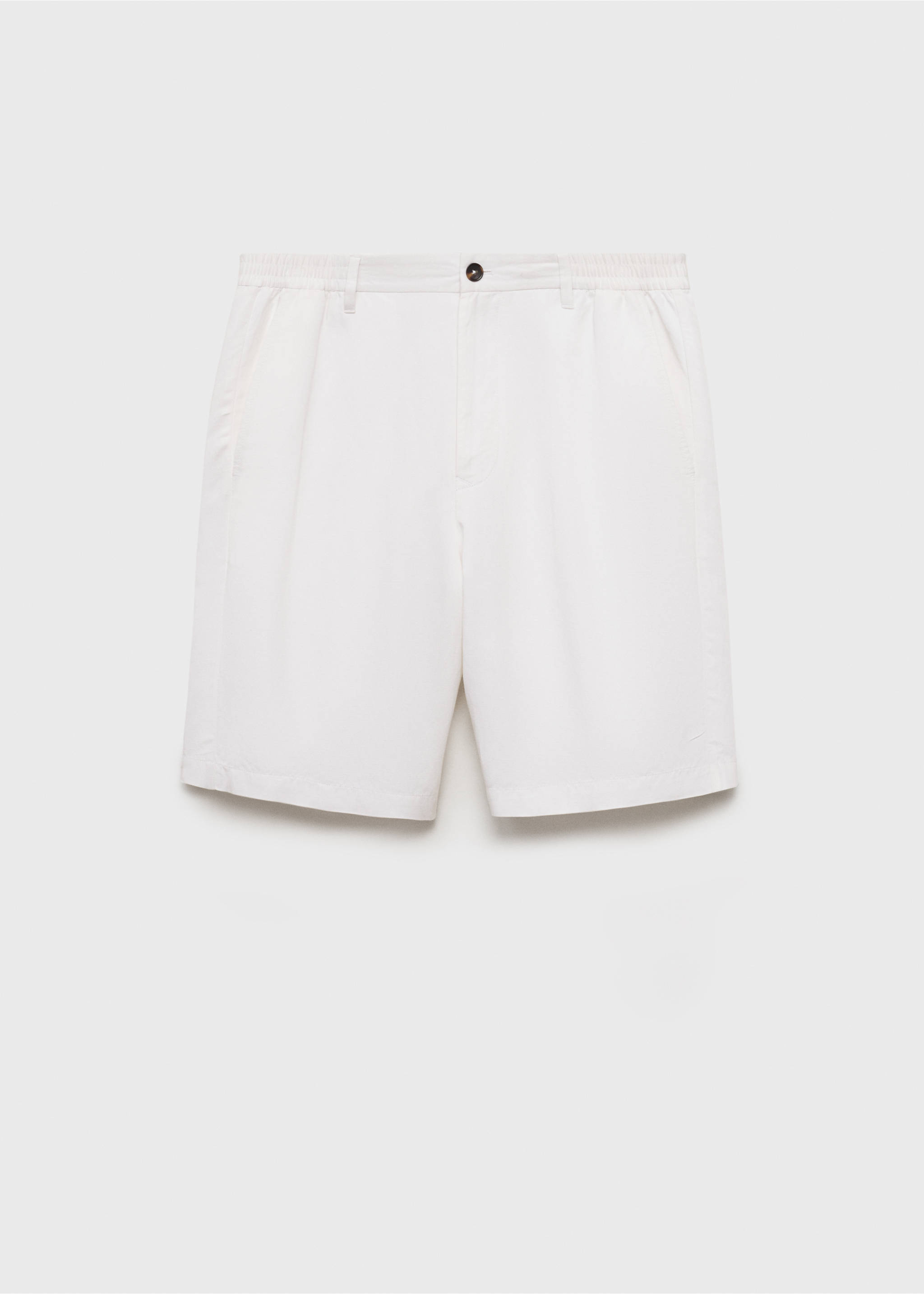 Linen-blend shorts with an elastic waistband - Article without model, Off White. Ref: 17062902-00.