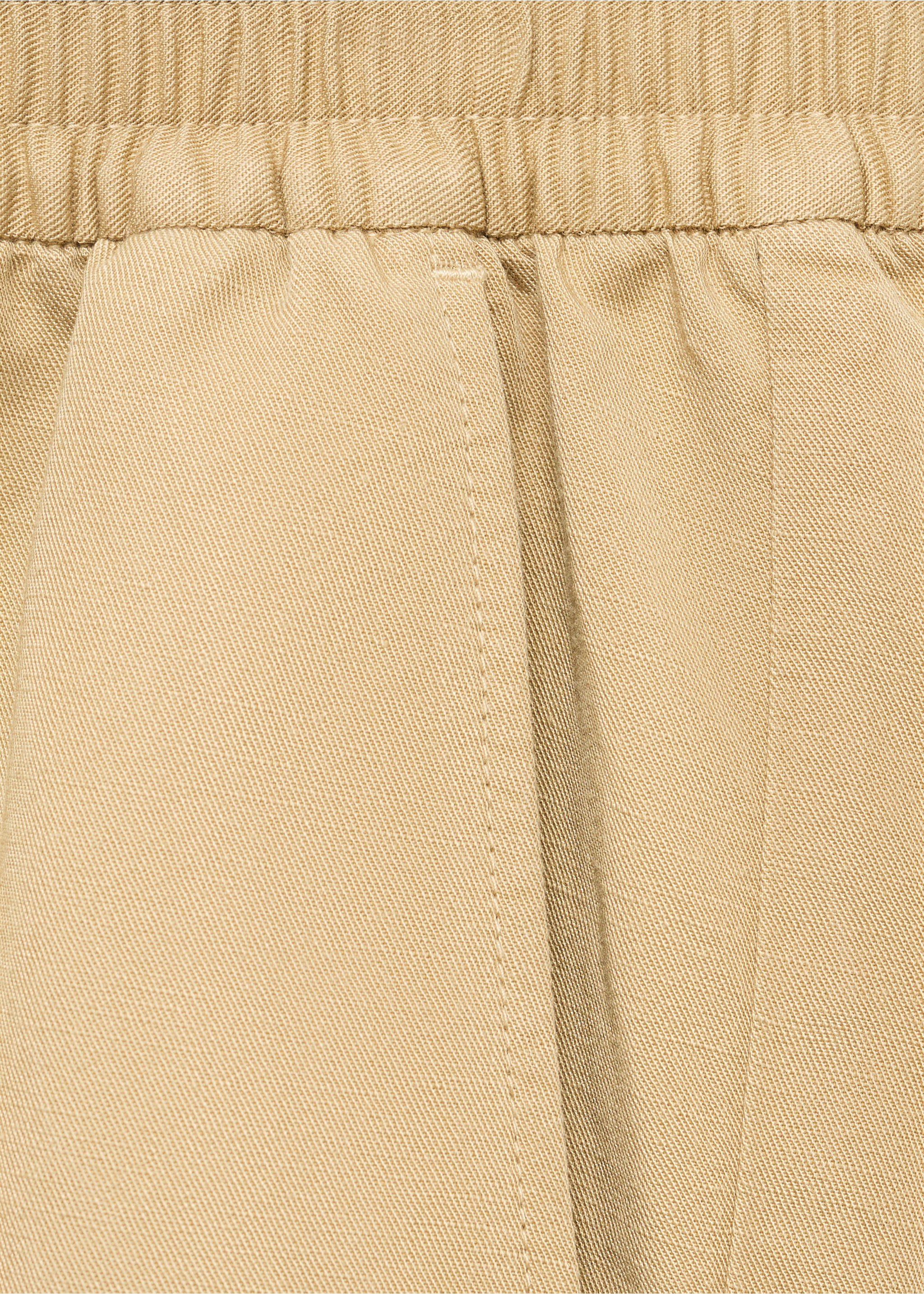 Bermudes barreja lli cintura elàstica - Detall de l'article 0, Beige. Ref: 17062902-00.