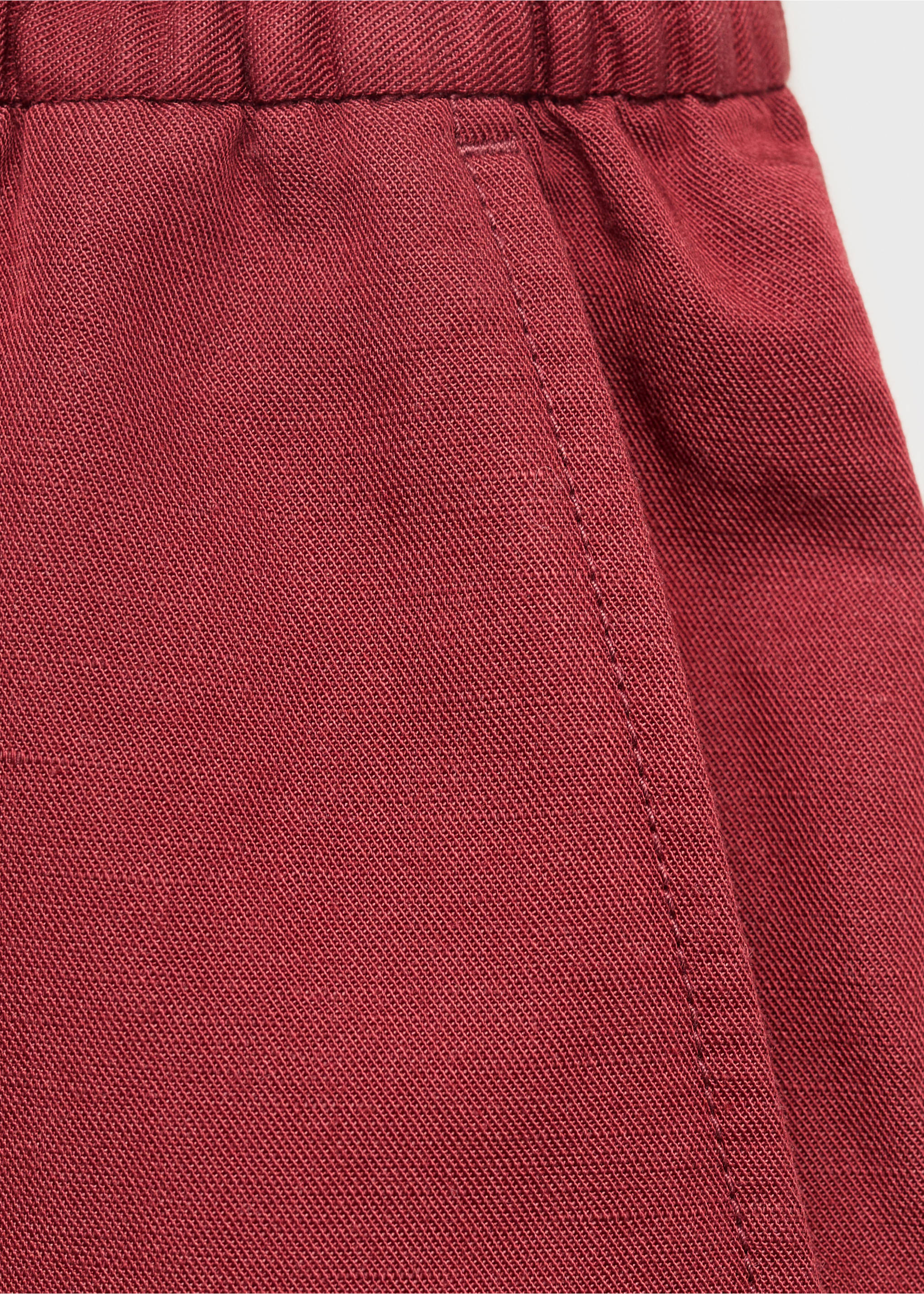 Bermudas en lin mélangé taille élastique - Détail de l'article 0, Cerise. Ref: 17062902-00.