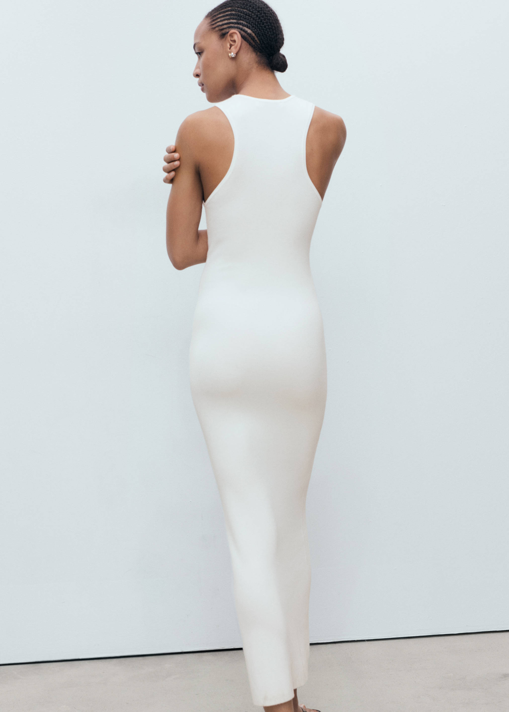 Vestido punto cuello halter - Reverso del artículo