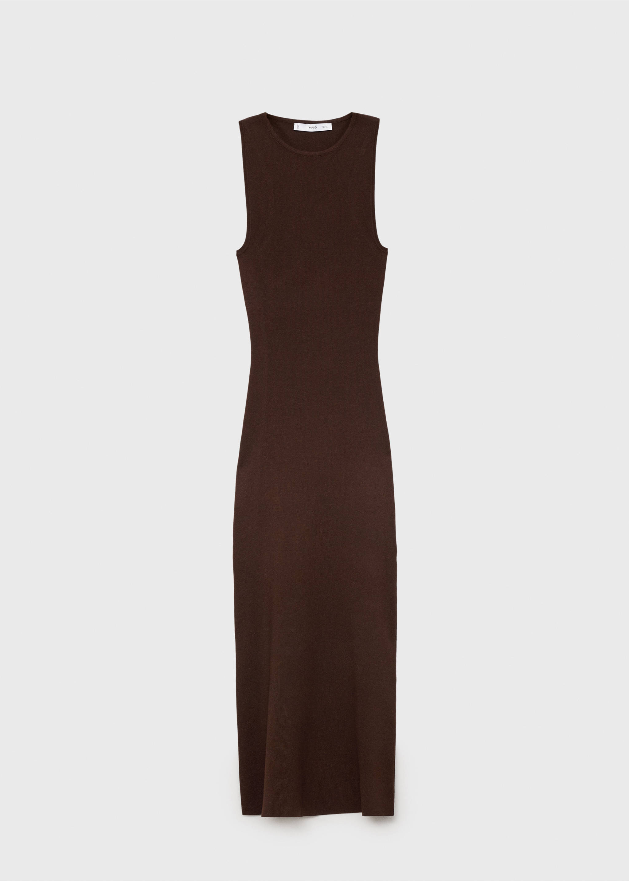 Halter-neck knitted dress - Article without model, Chocolate. Ref: 17062903-00.