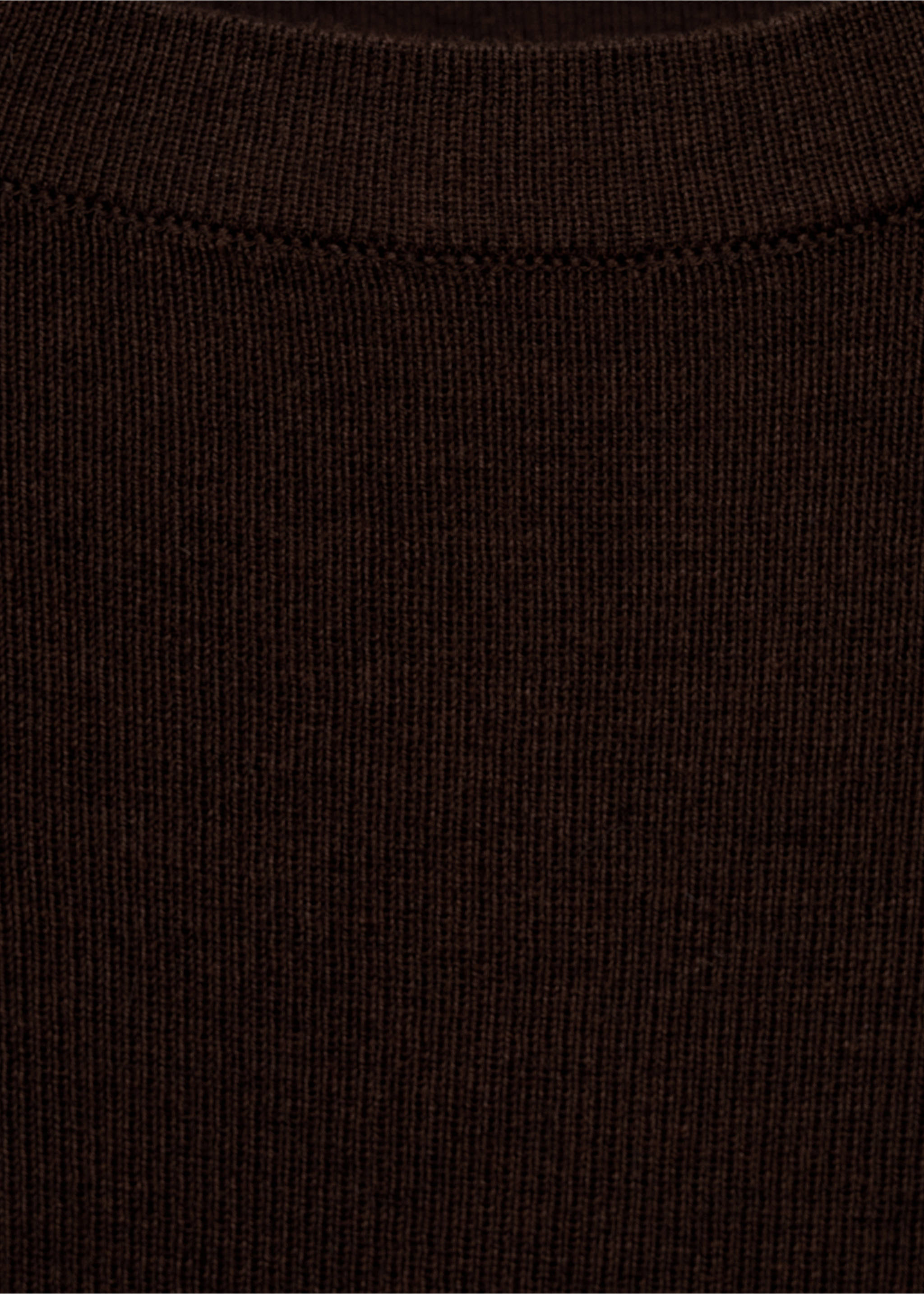 Short-sleeved knitted cotton sweater - Details of the article 0, Chocolate. Ref: 17062904-00.