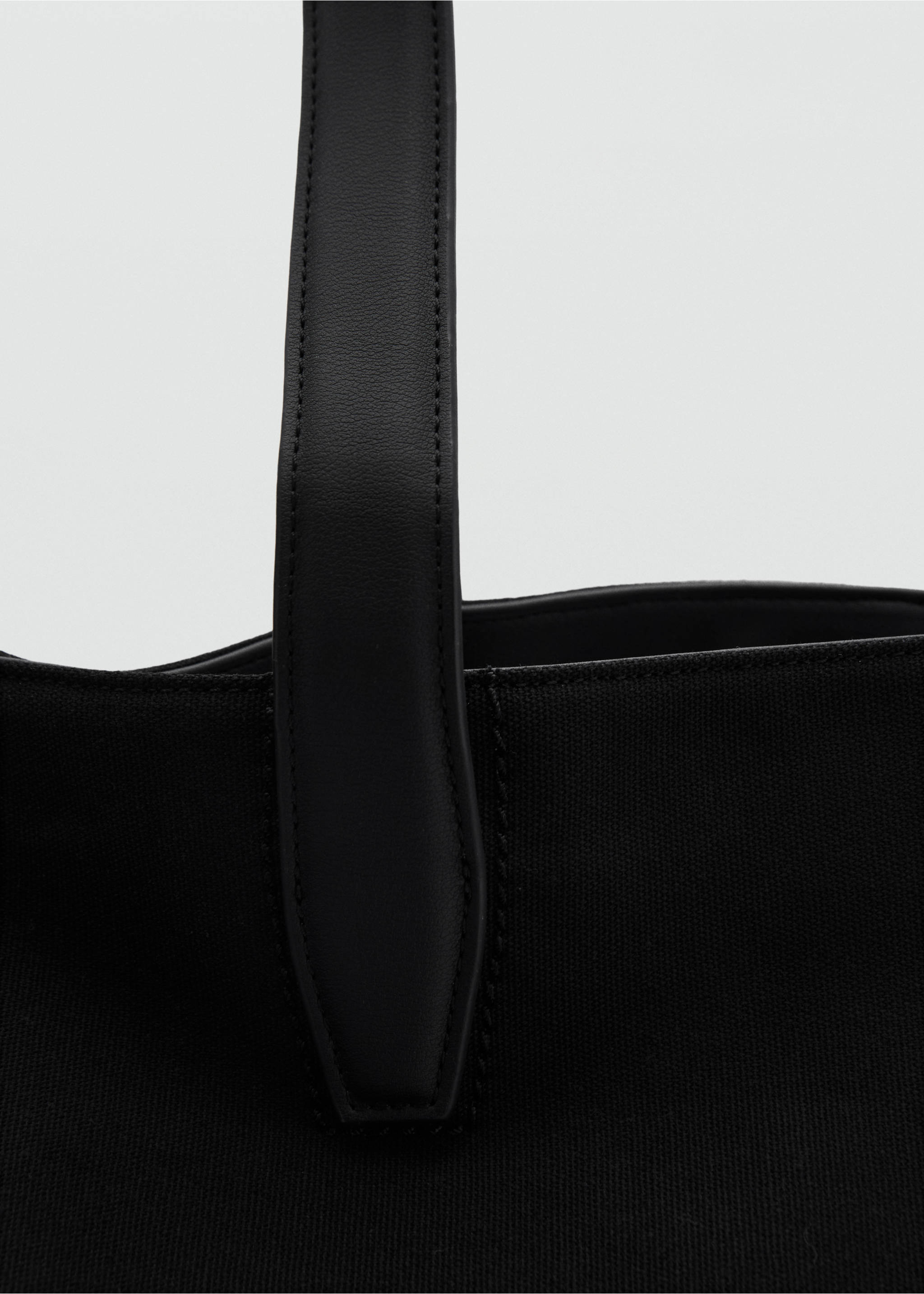 Sac cabas en coton avec poche - Détail de l'article 1, Noir. Ref: 17062905-00.