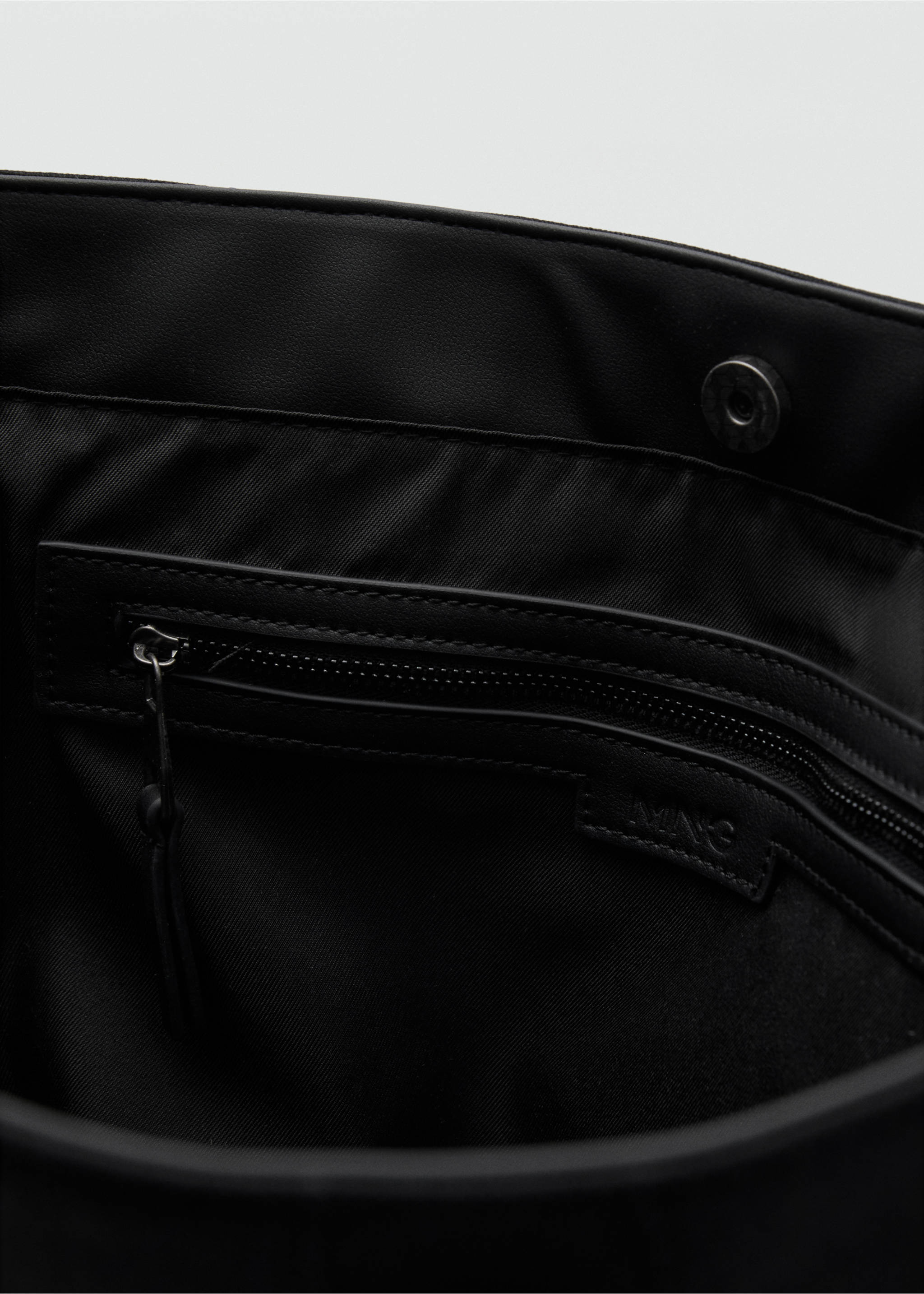 Sac cabas en coton avec poche - Détail de l'article 3, Noir. Ref: 17062905-00.