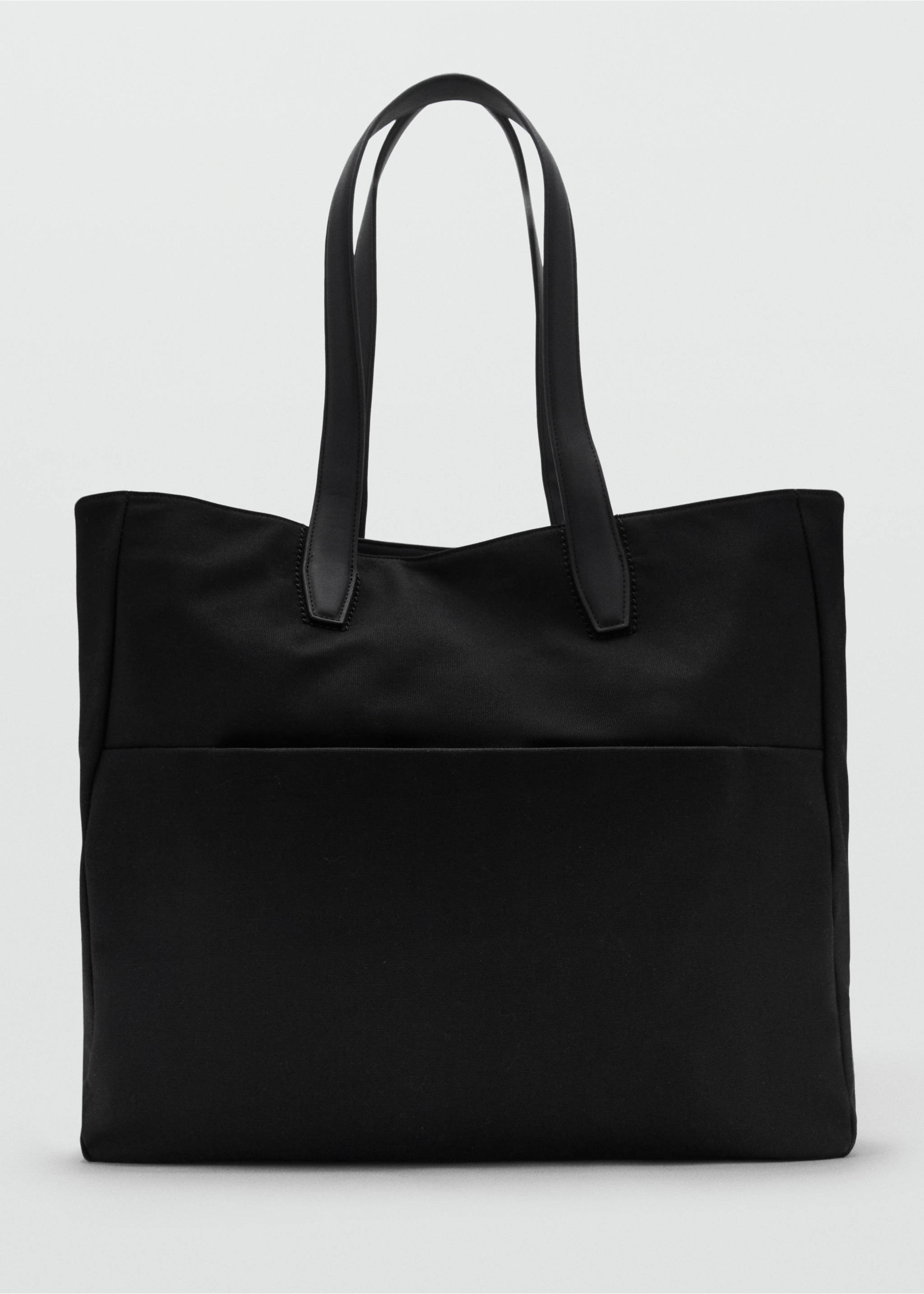 Sac cabas en coton avec poche - Article sans modèle, Noir. Ref: 17062905-00.