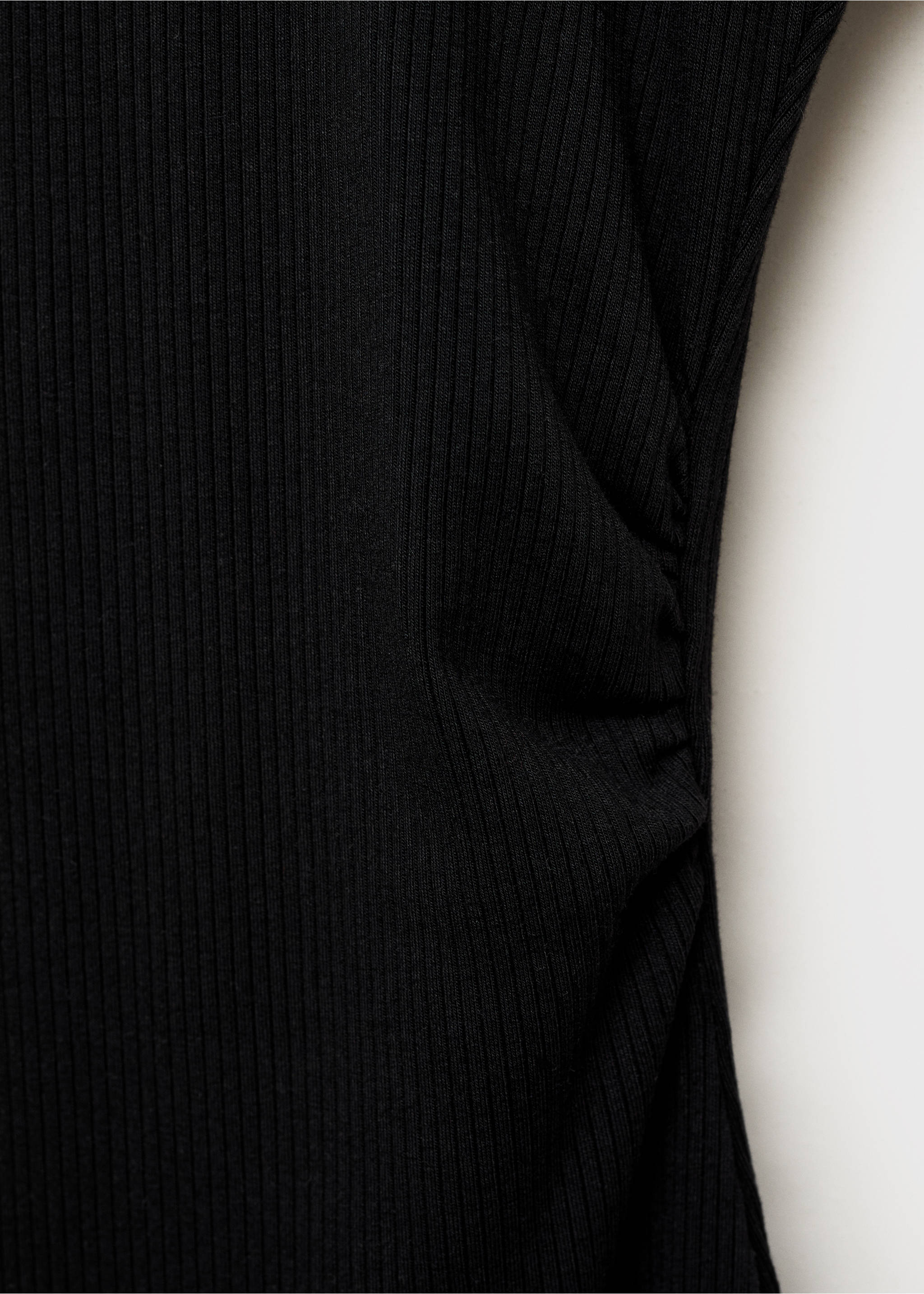 Ribbed short dress - Details of the article 8, Black. Ref: 17062906-00.