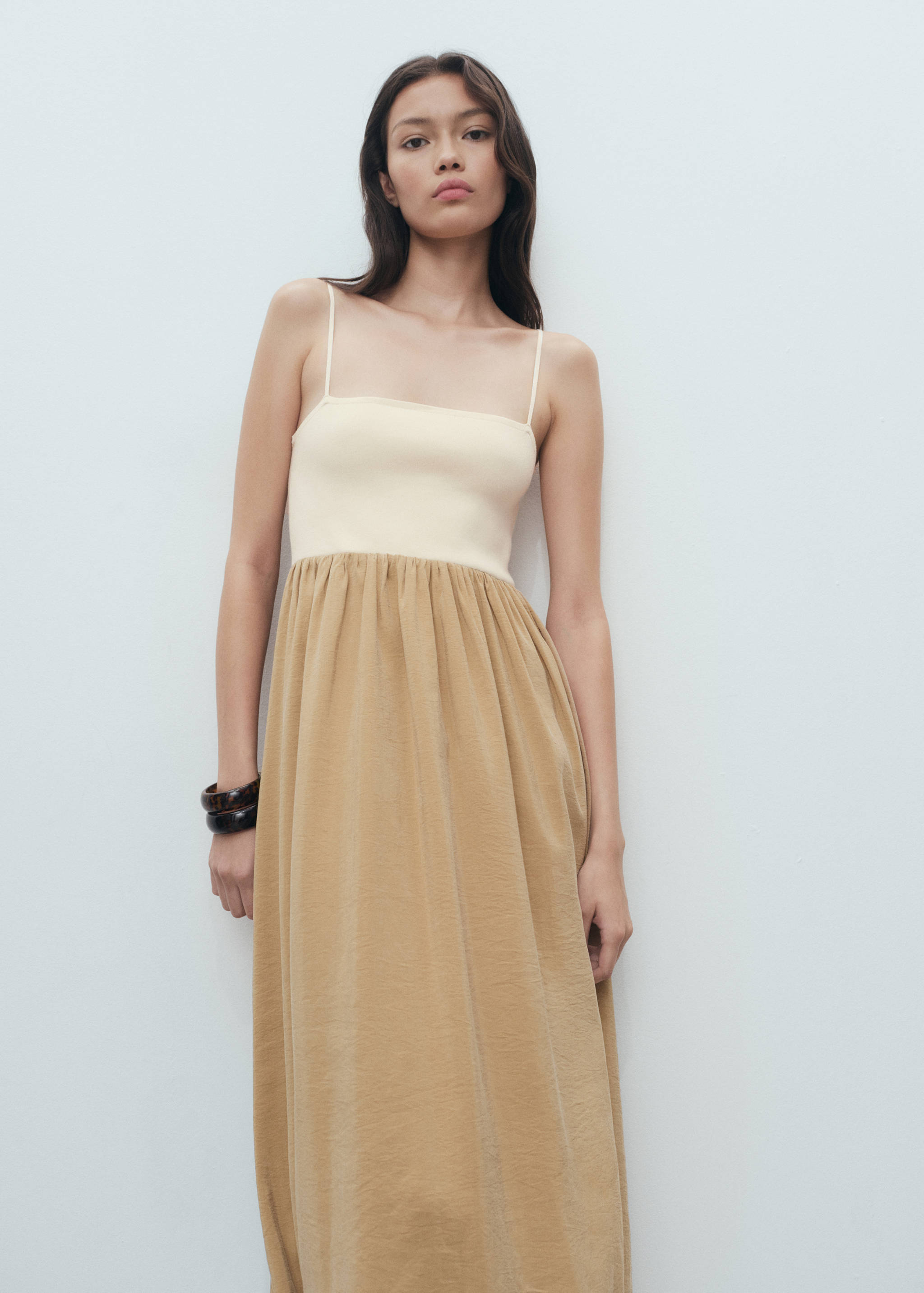 Combined knitted balloon dress - Medium plane
