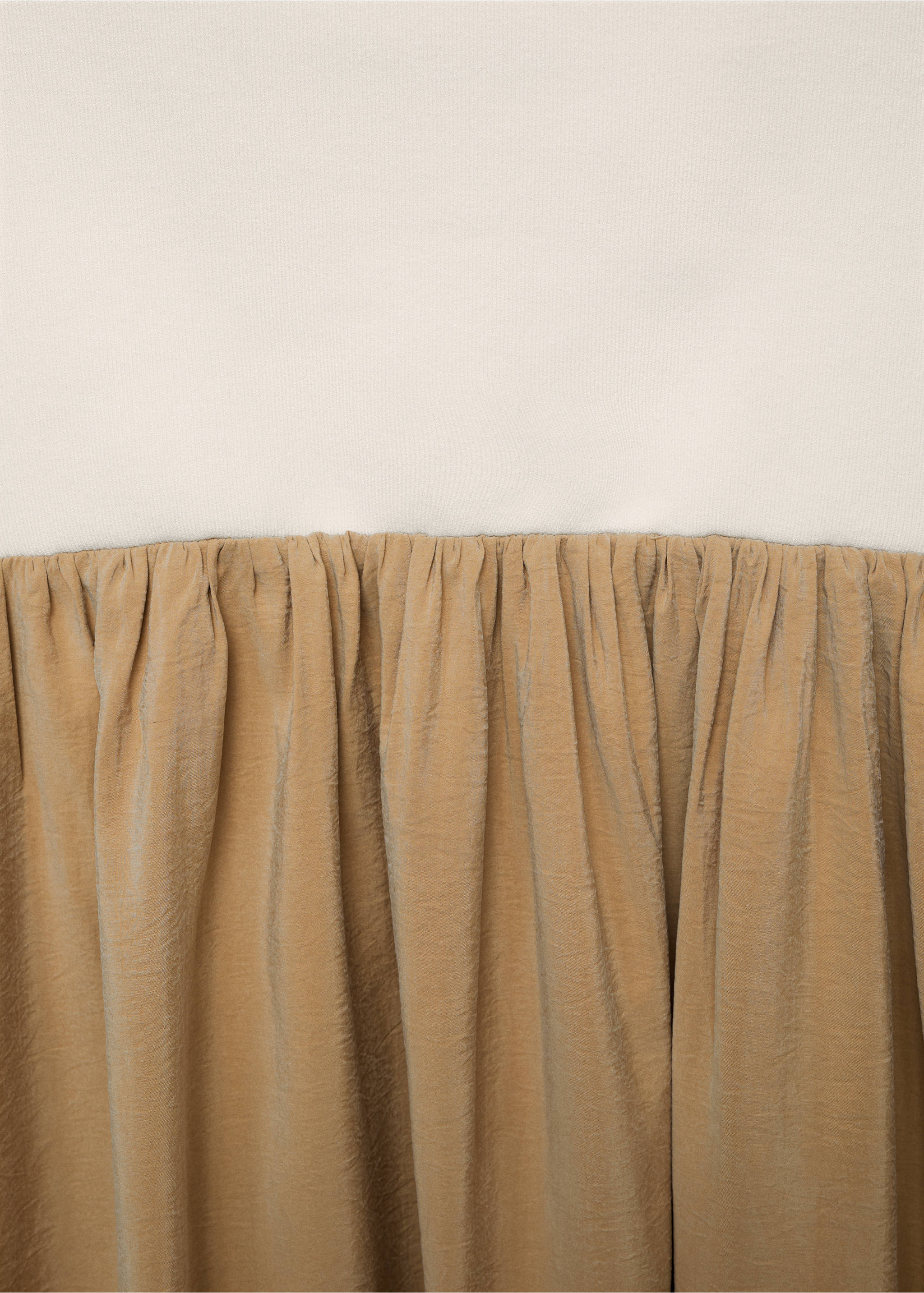 Combined knitted balloon dress - Details of the article 8, Medium Brown. Ref: 17062907-00.