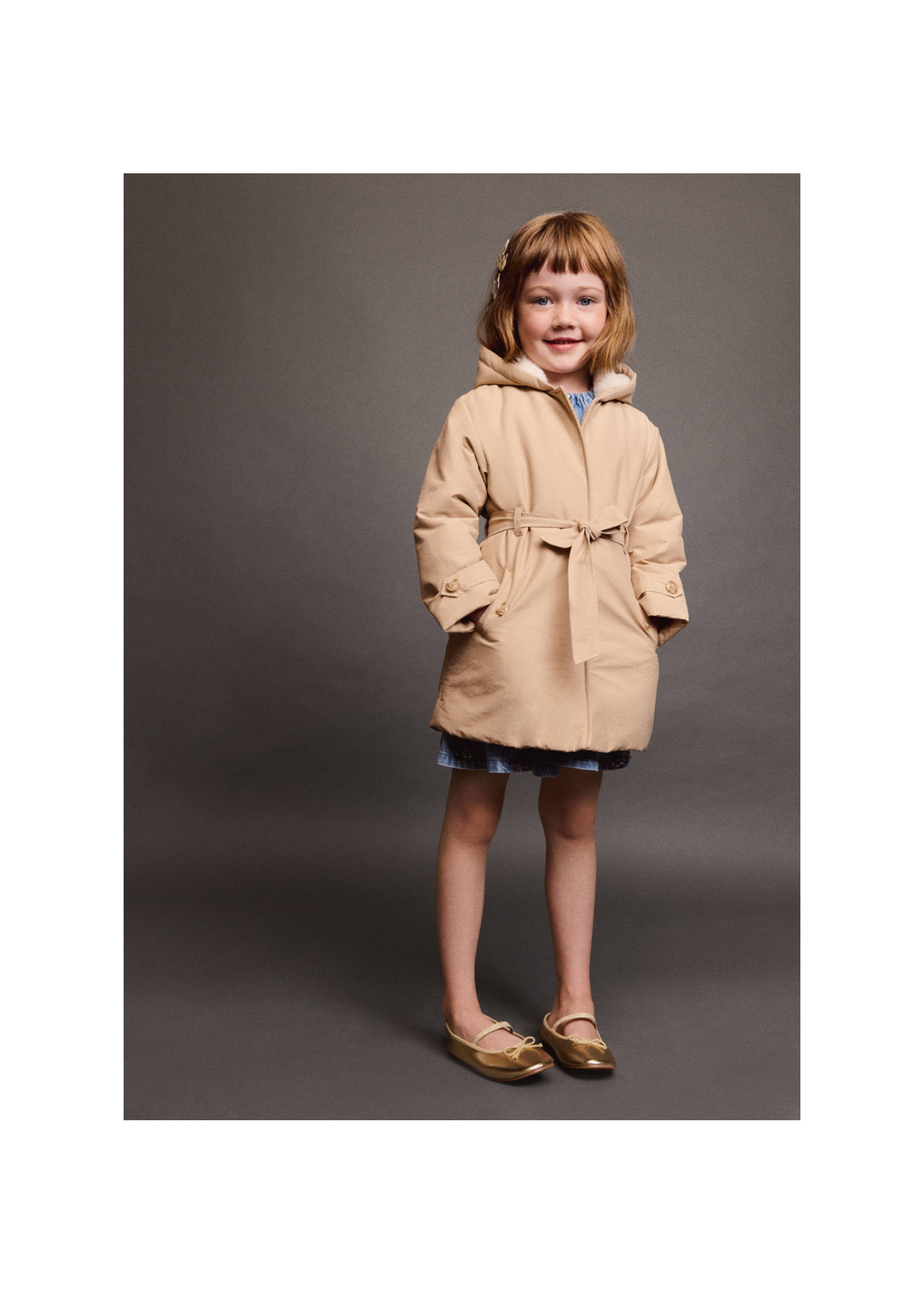 Metallic ballet flats with bow - General plane, Gold. Ref: 17062910-00.