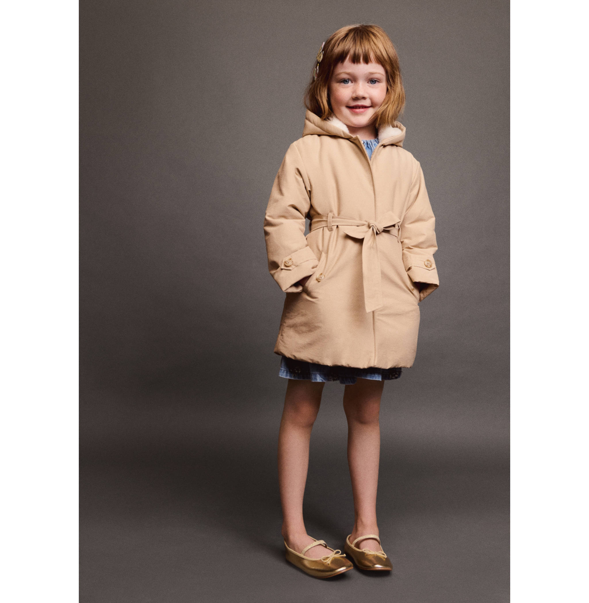 Metallic ballet flats with bow - General plane