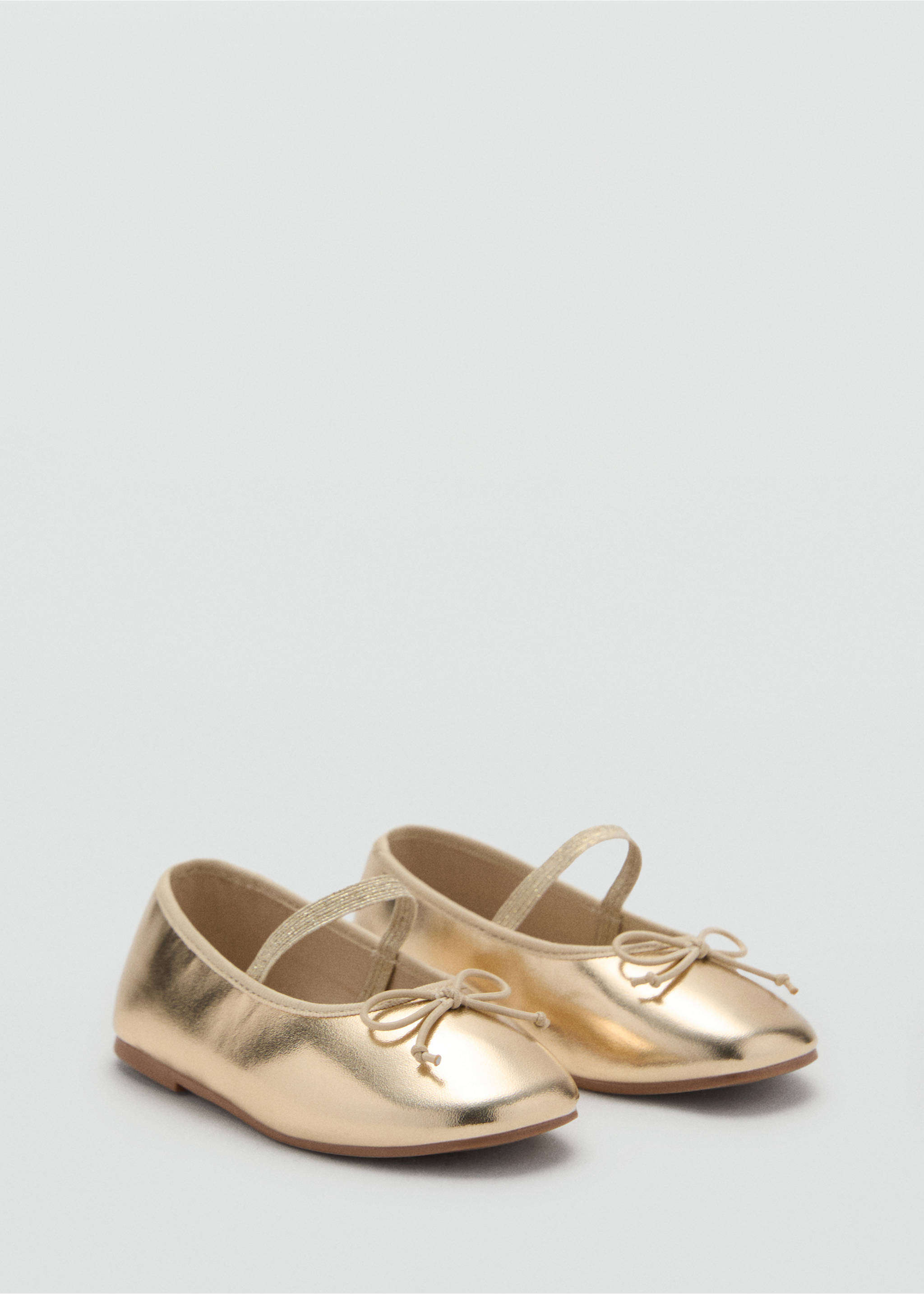 Metallic ballet flats with bow - Medium plane, Gold. Ref: 17062910-00.