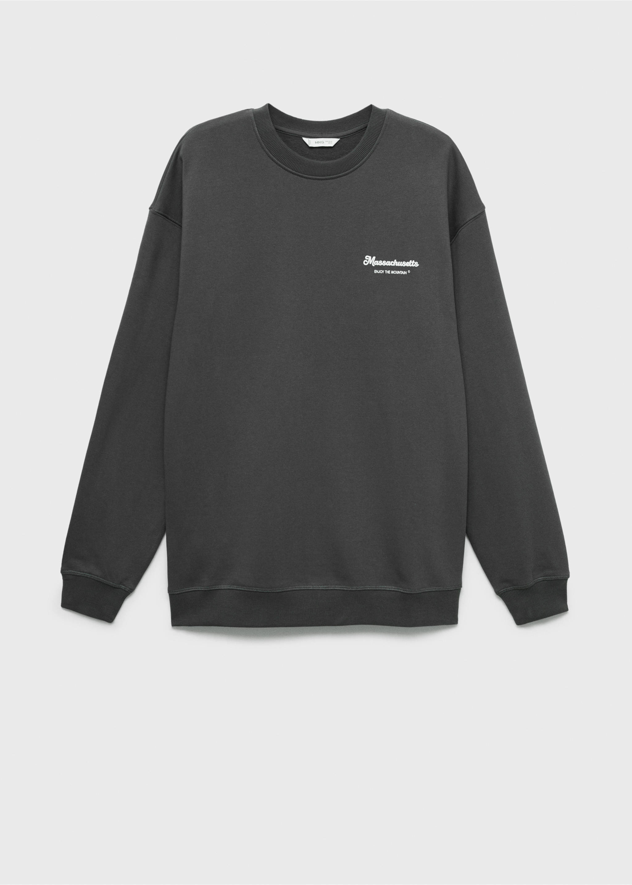 Printed cotton sweatshirt - Article without model, Charcoal. Ref: 17062913-00.