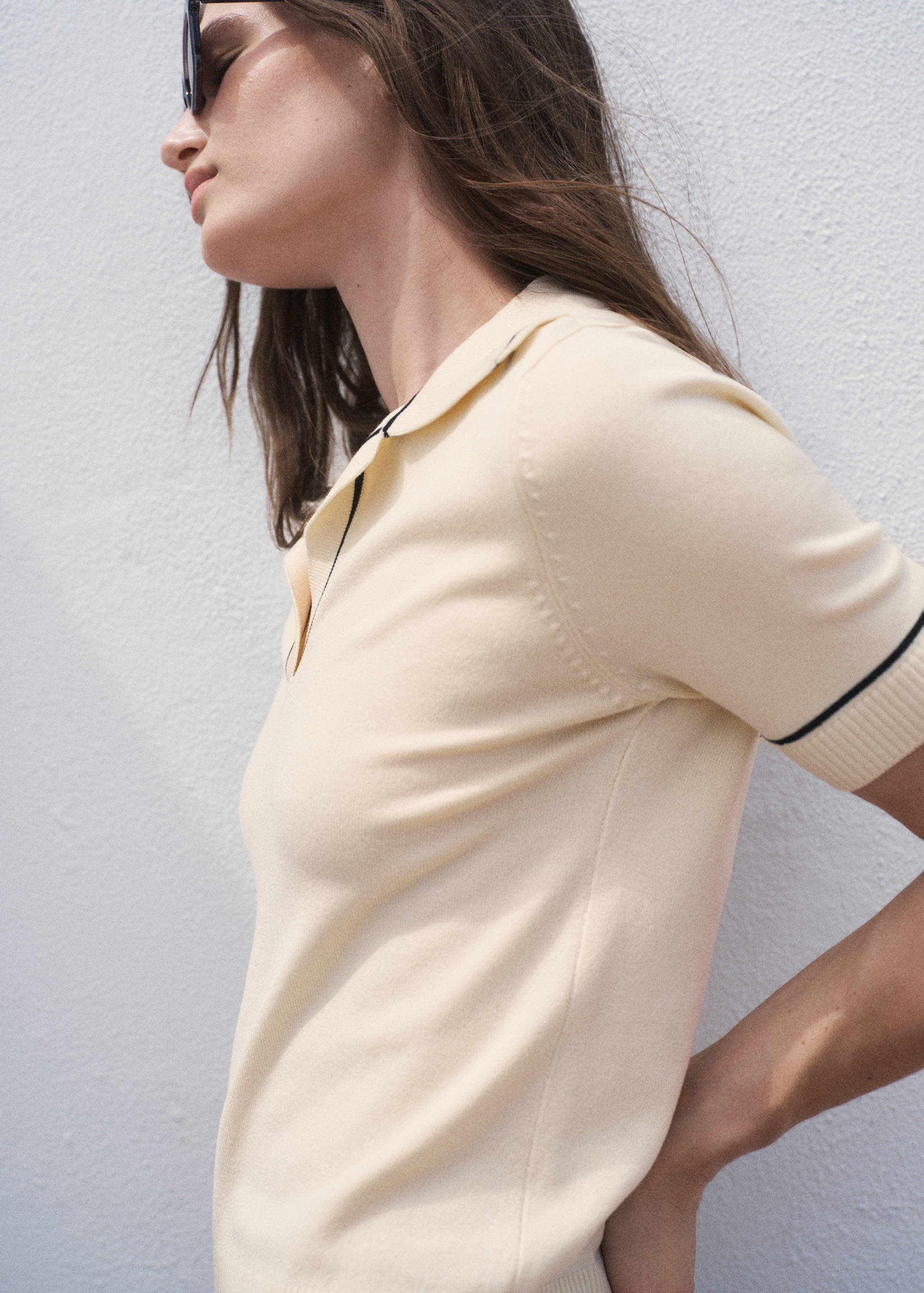 Polo-neck sweater with contrasting trims - Medium plane