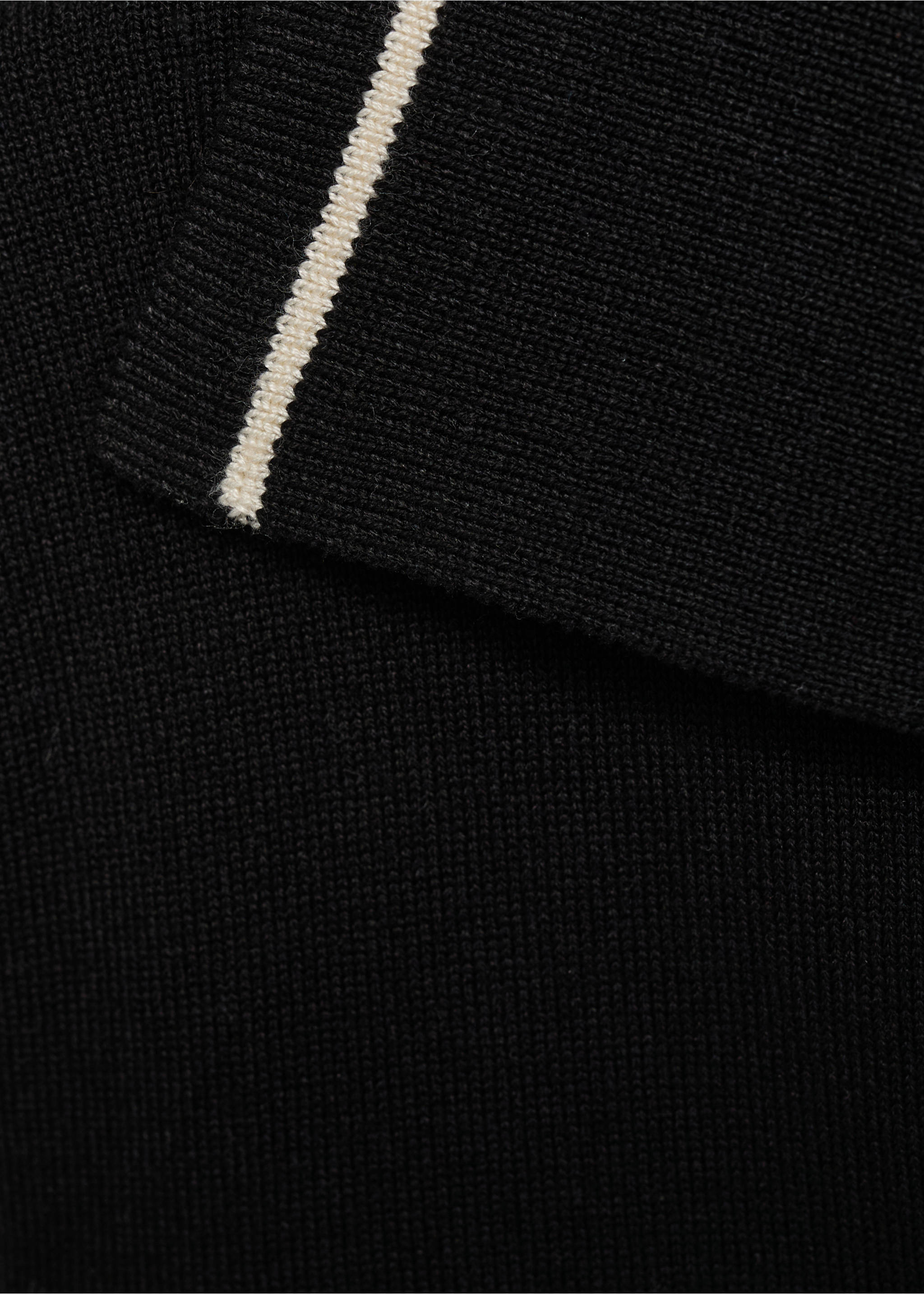Polo-neck sweater with contrasting trims - Details of the article 0, Black. Ref: 17062916-00.