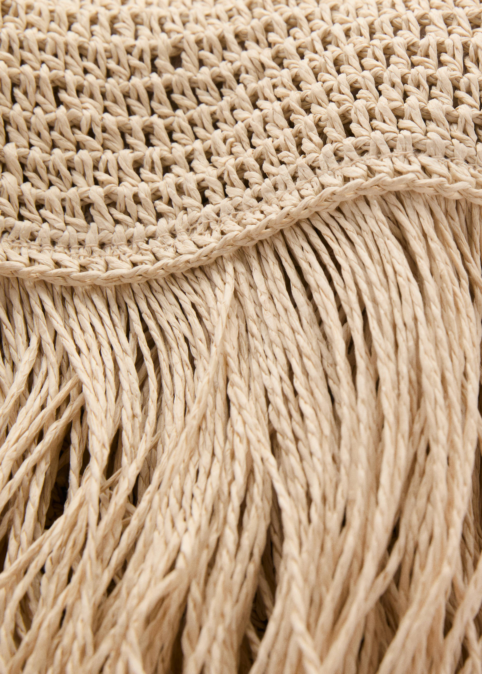 Handtasche aus Naturfaser mit Fransen - Detail des Artikels 1