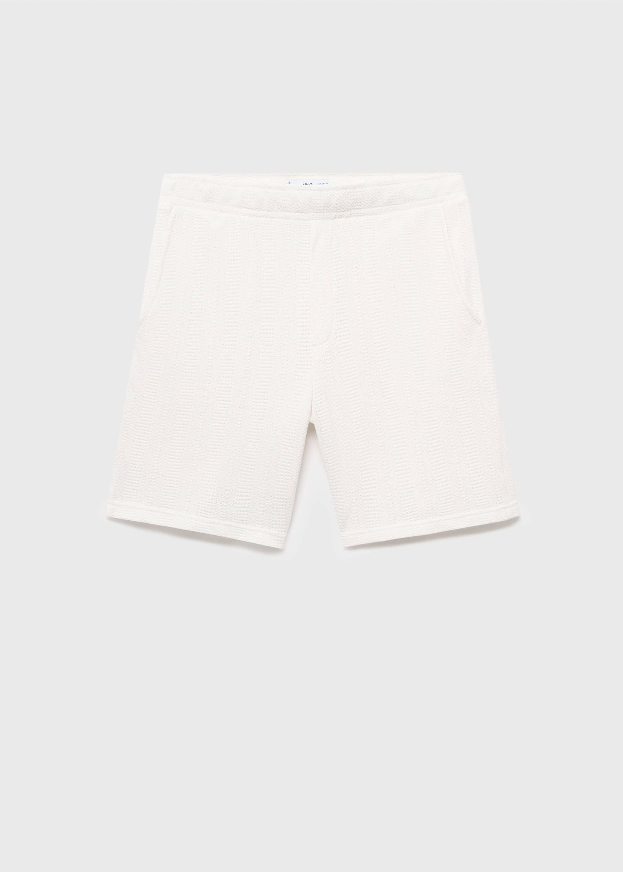 Structured knitted shorts - Article without model, Off White. Ref: 17062923-00.