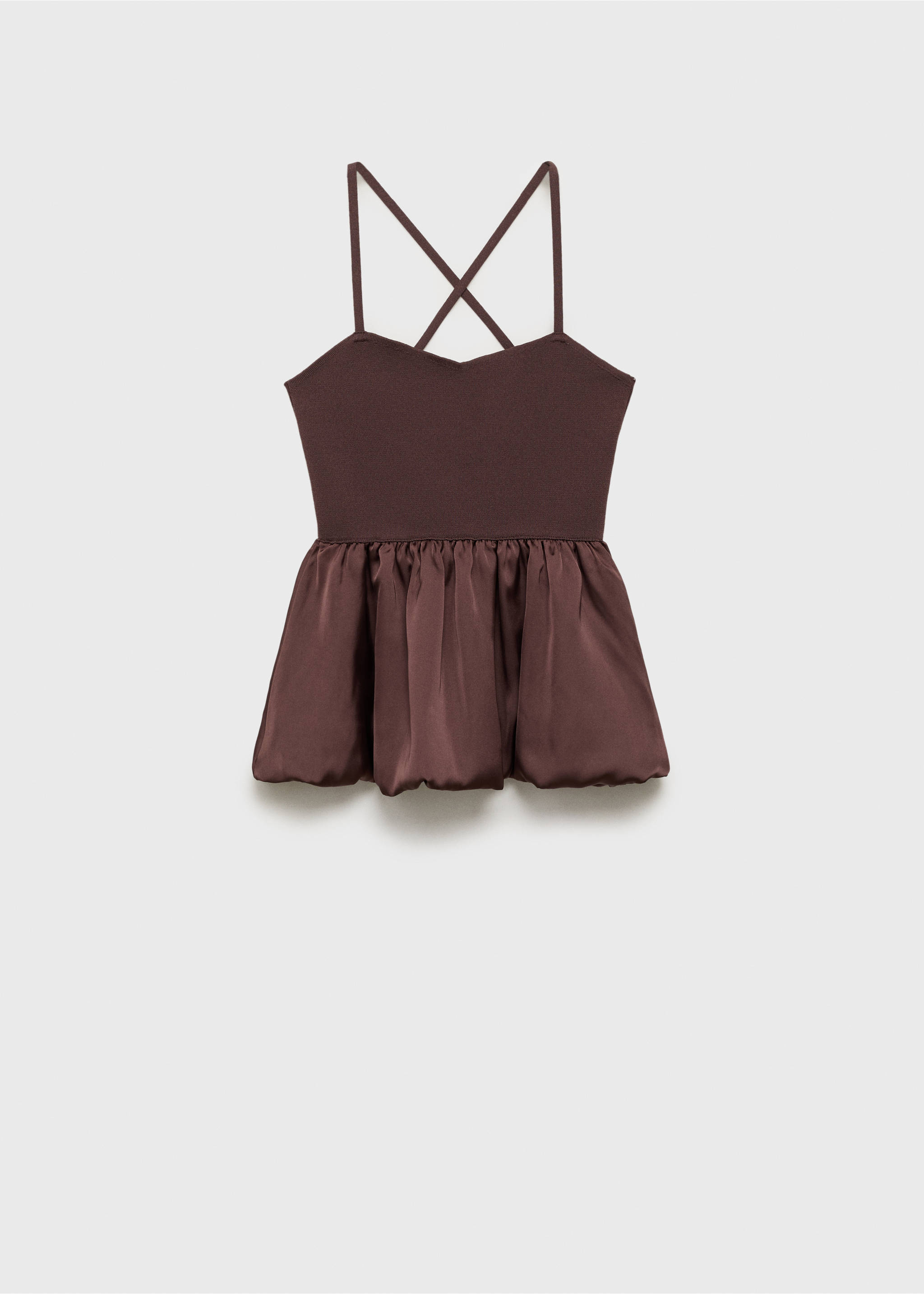 Combined fabric top with crossed back - Article without model, Brown. Ref: 17062926-00.