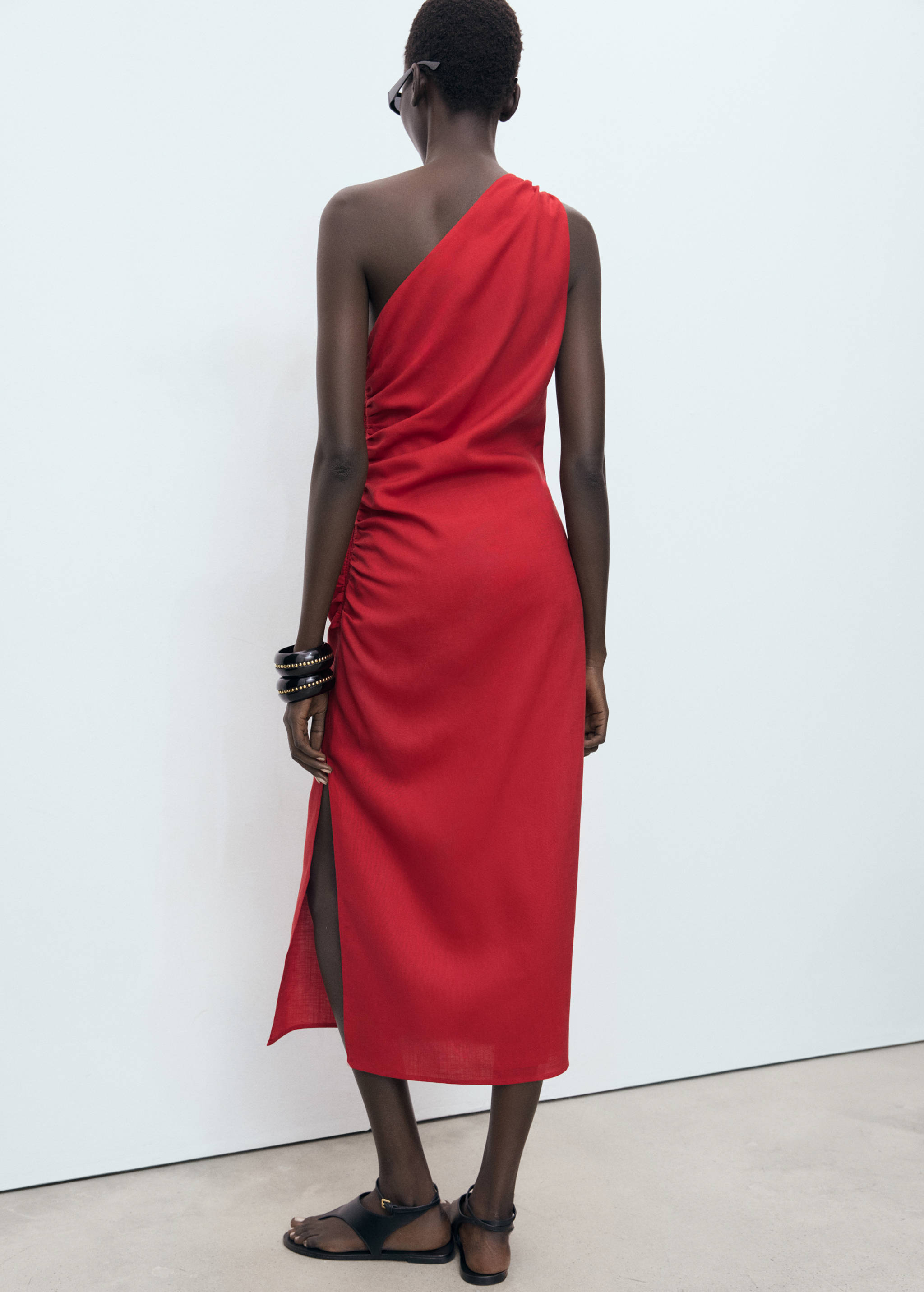 Lyocell dress with asymmetrical neckline - Reverse of the article
