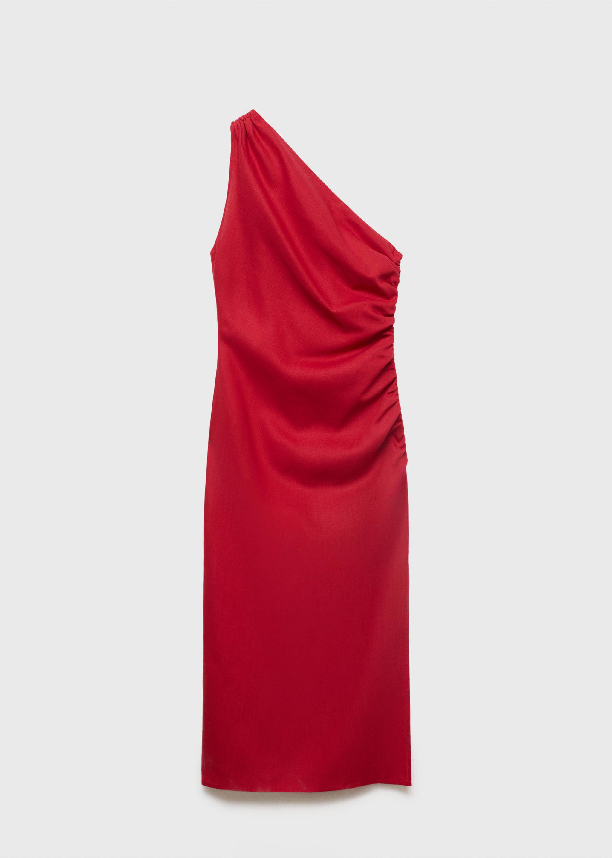 Lyocell dress with asymmetrical neckline - Article without model, Red. Ref: 17062929-00.