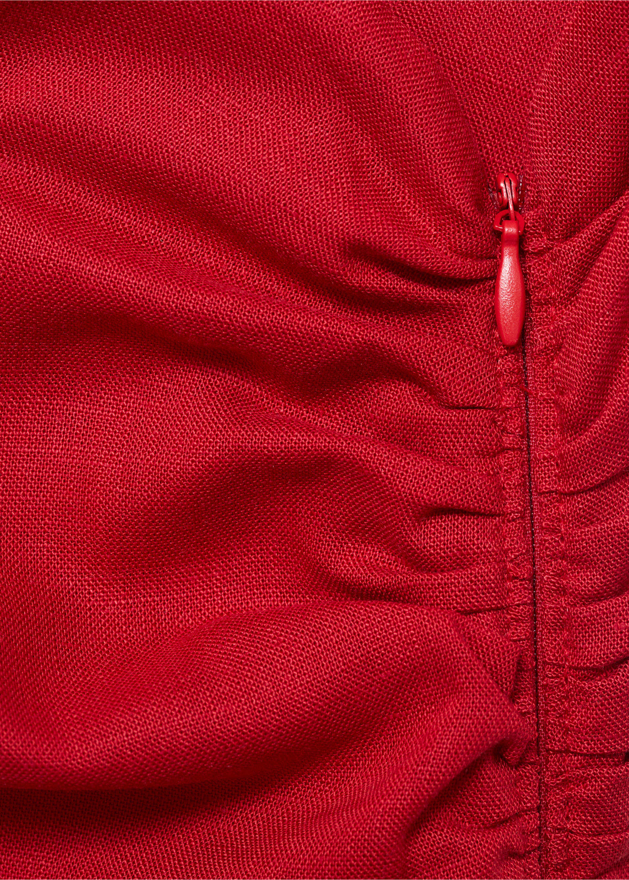 Lyocell dress with asymmetrical neckline - Details of the article 0, Red. Ref: 17062929-00.