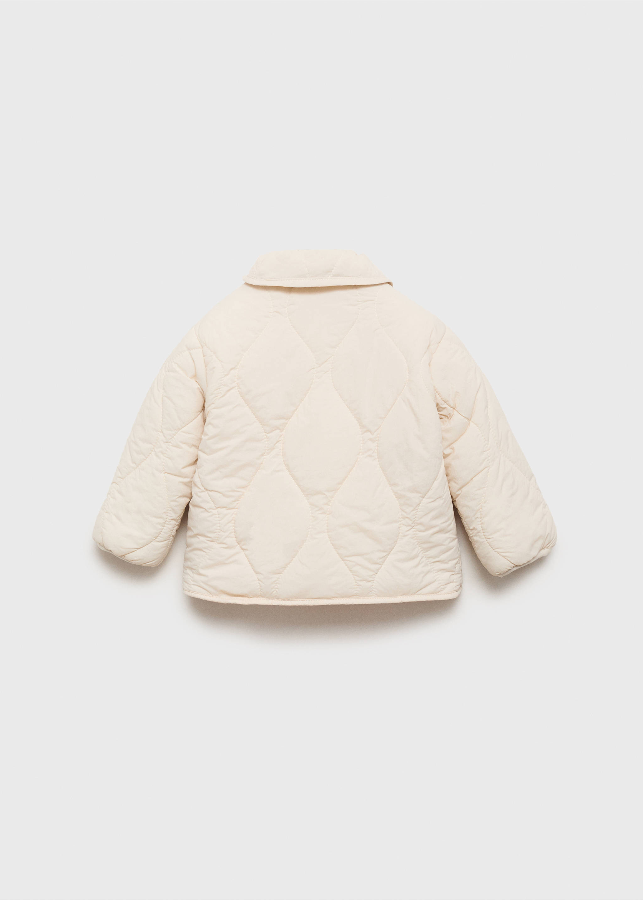 Padded anorak with shearling lining - Reverse of the article, Ecru. Ref: 17063271-00.