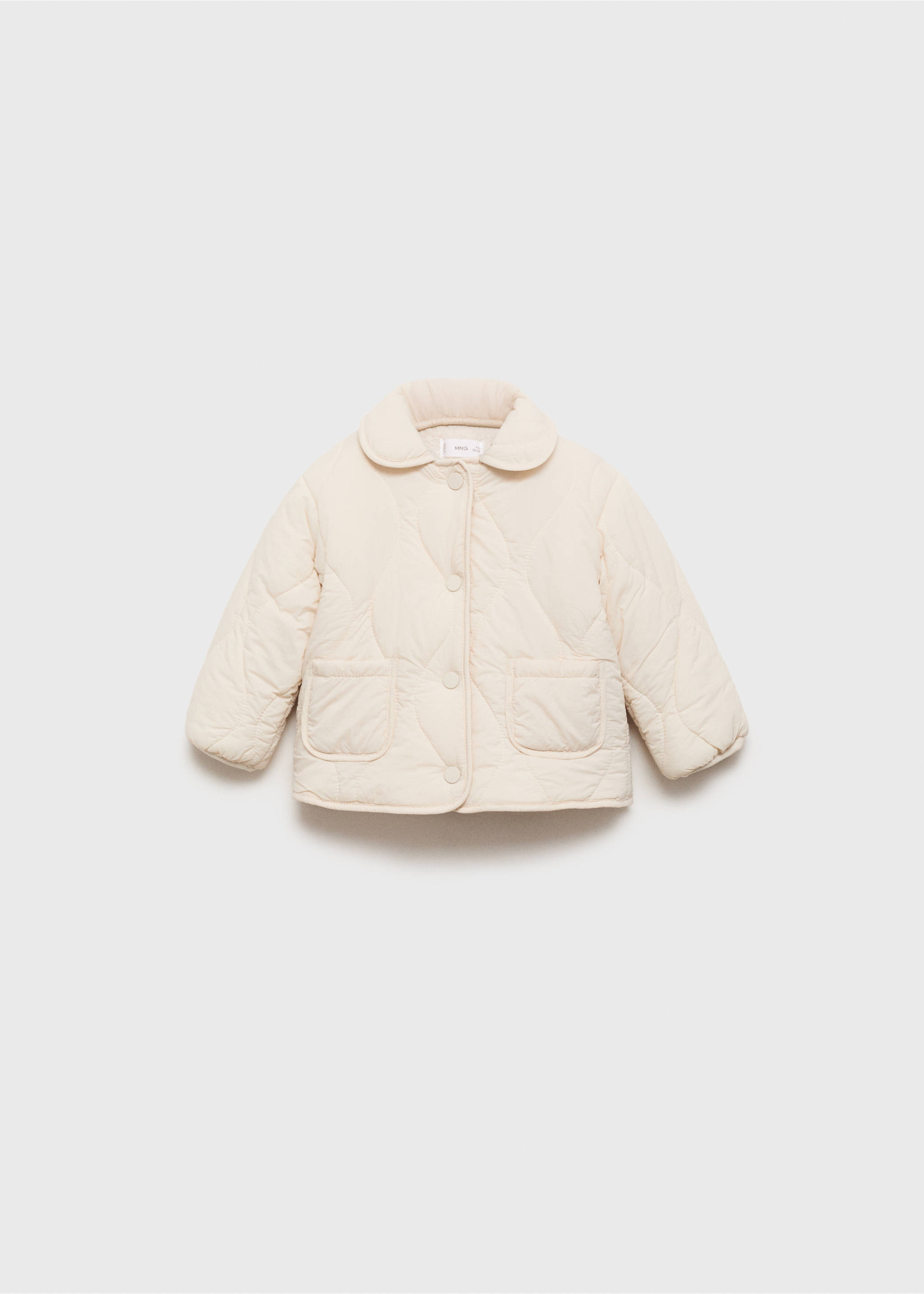 Padded anorak with shearling lining - Article without model, Ecru. Ref: 17063271-00.