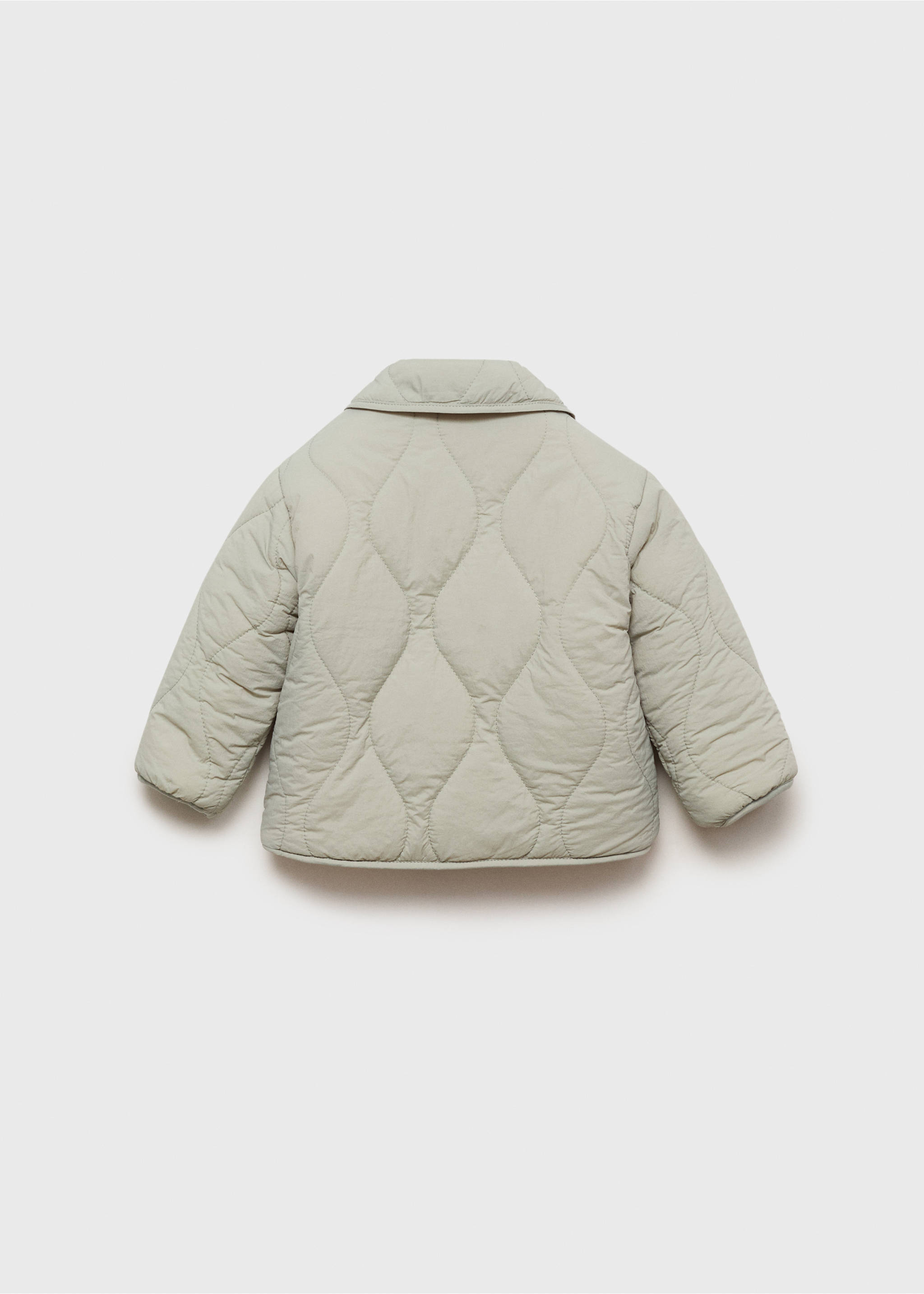 Padded anorak with shearling lining - Reverse of the article, Pastel Green. Ref: 17063271-00.