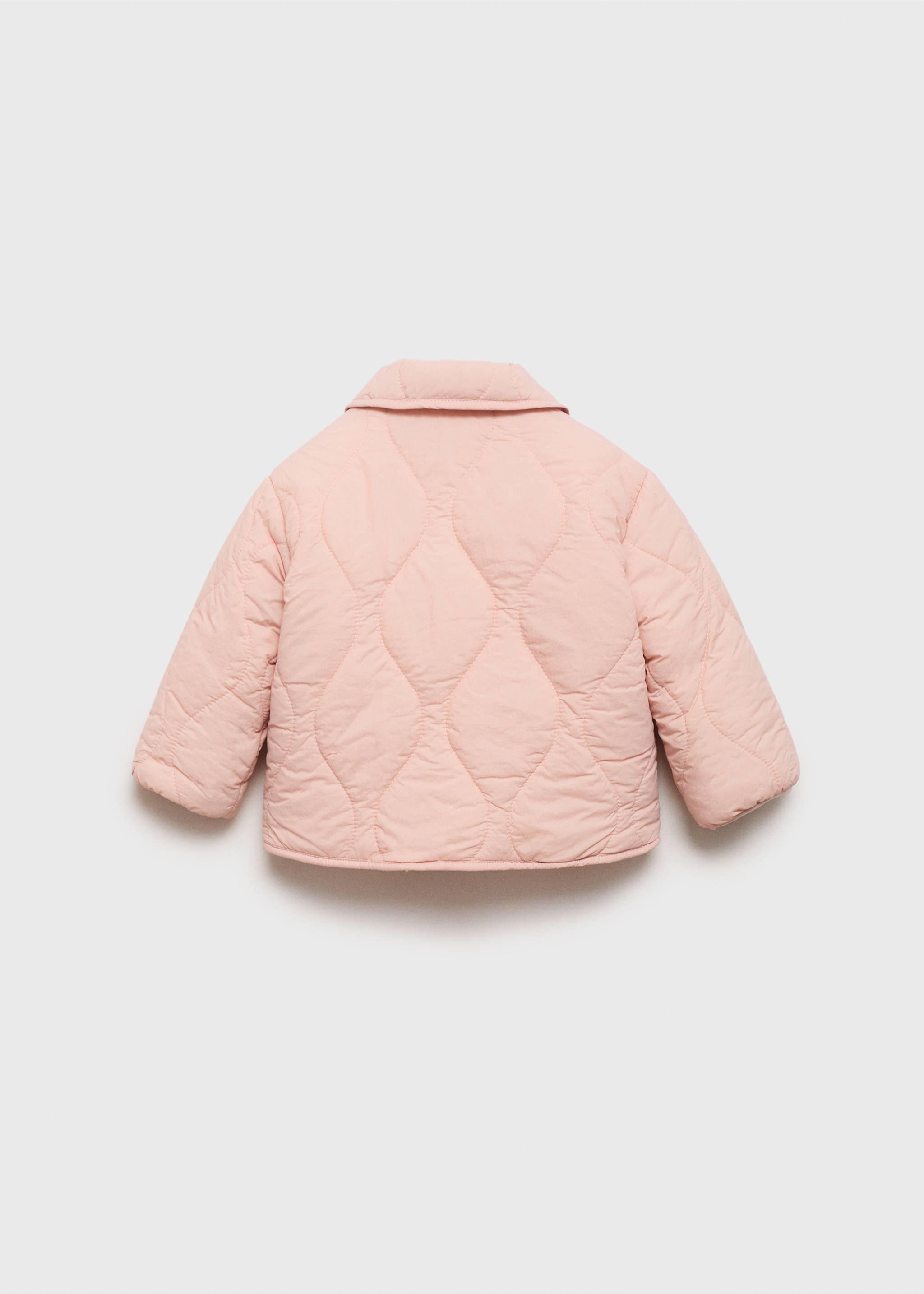 Padded anorak with shearling lining - Reverse of the article, Pastel Pink. Ref: 17063271-00.