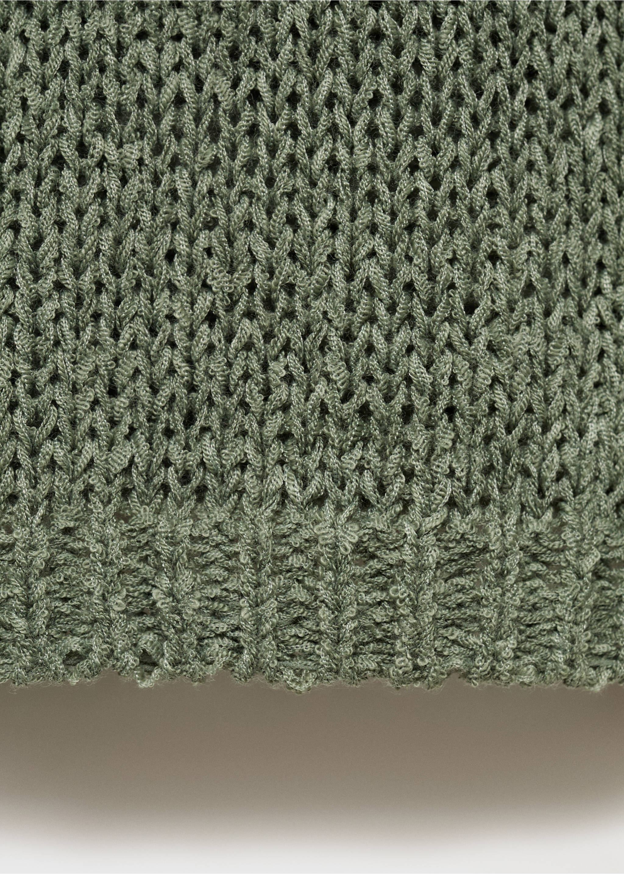 Openwork knit sweater - Details of the article 0, Khaki. Ref: 17063273-00.