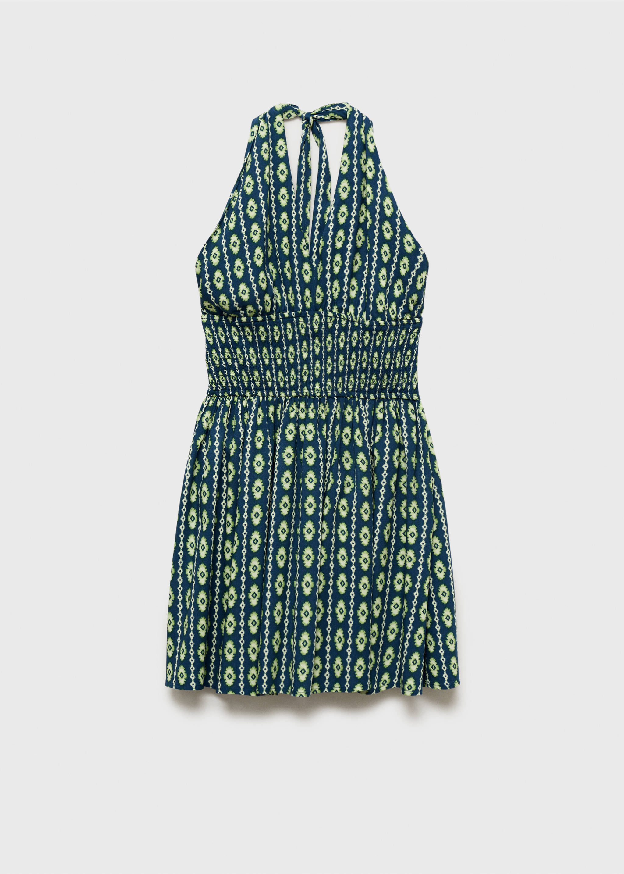 Printed halter-neck dress - Article without model, Navy. Ref: 17063275-00.