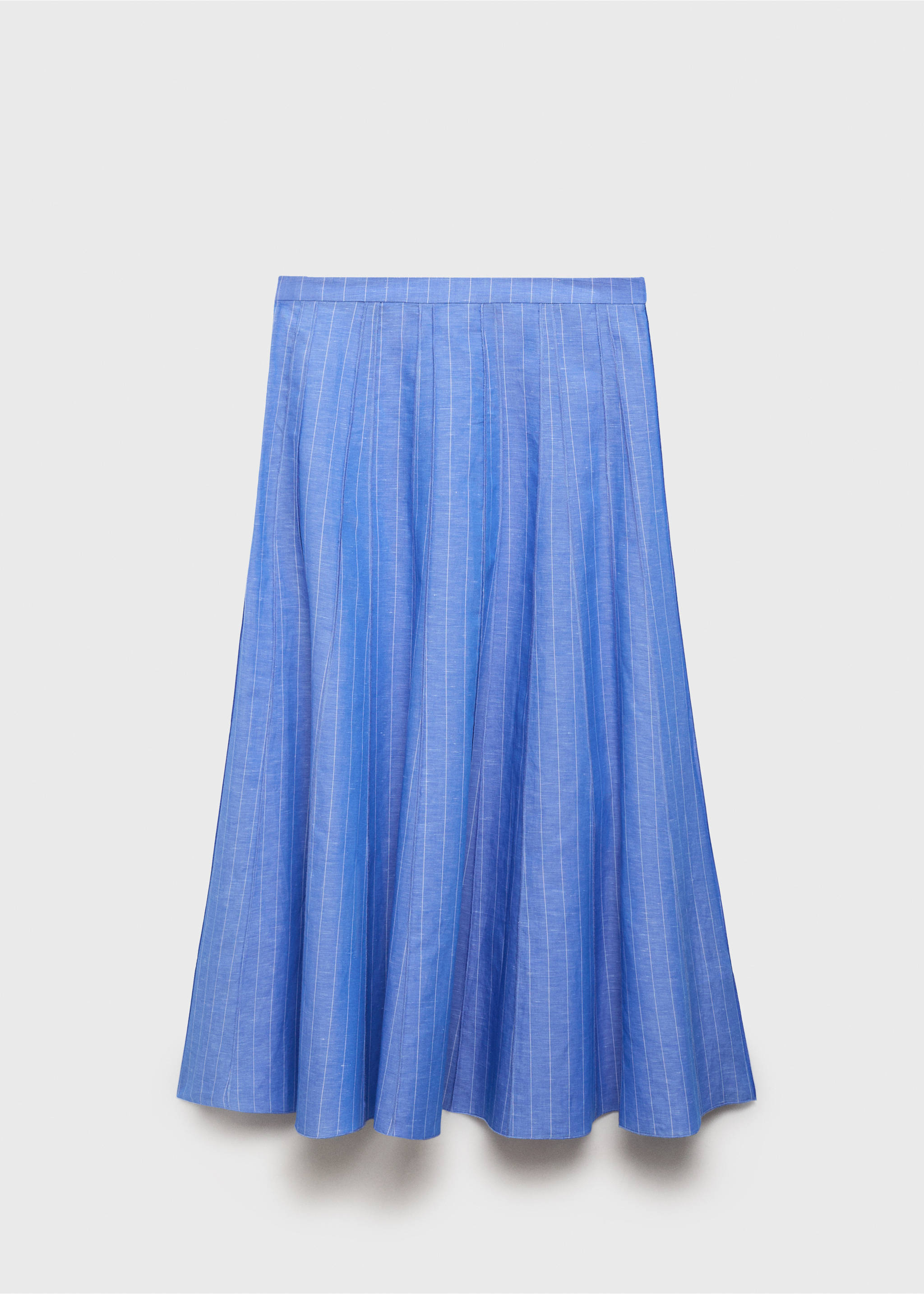 Striped linen-blend skirt - Article without model, Blue. Ref: 17063276-00.