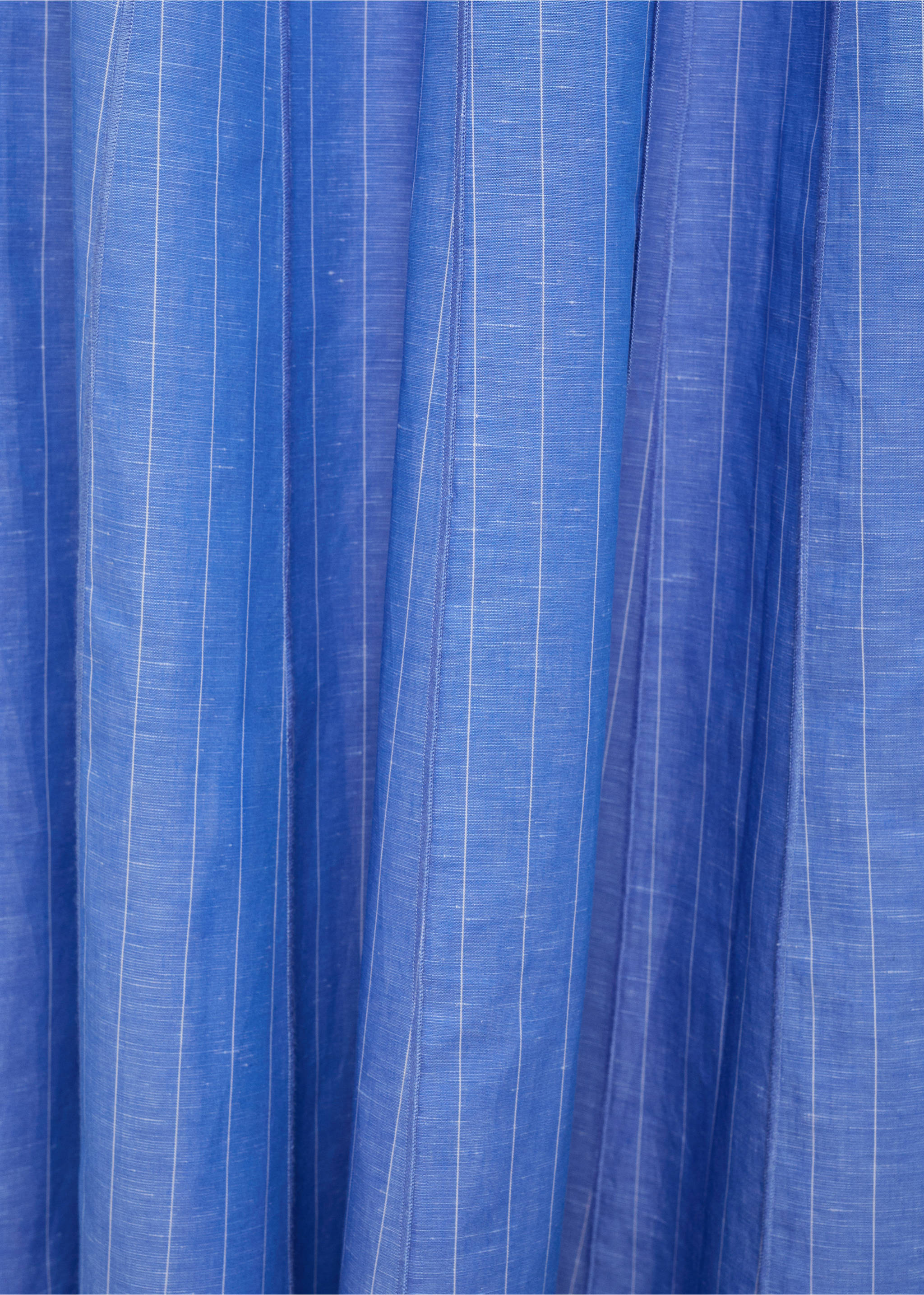 Striped linen-blend skirt - Details of the article 0, Blue. Ref: 17063276-00.