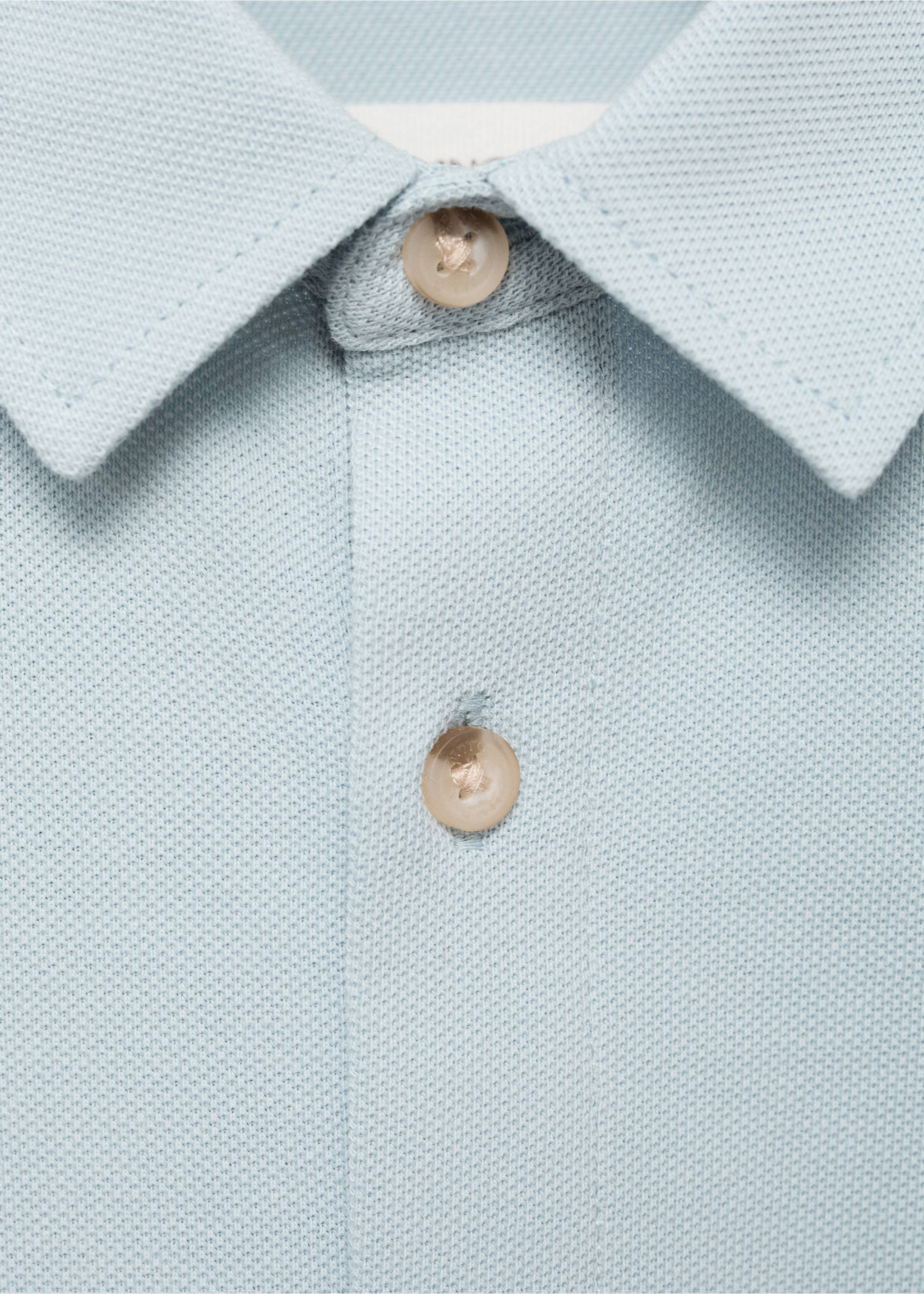 Cotton knit shirt - Details of the article 8, Sky Blue. Ref: 17063277-00.