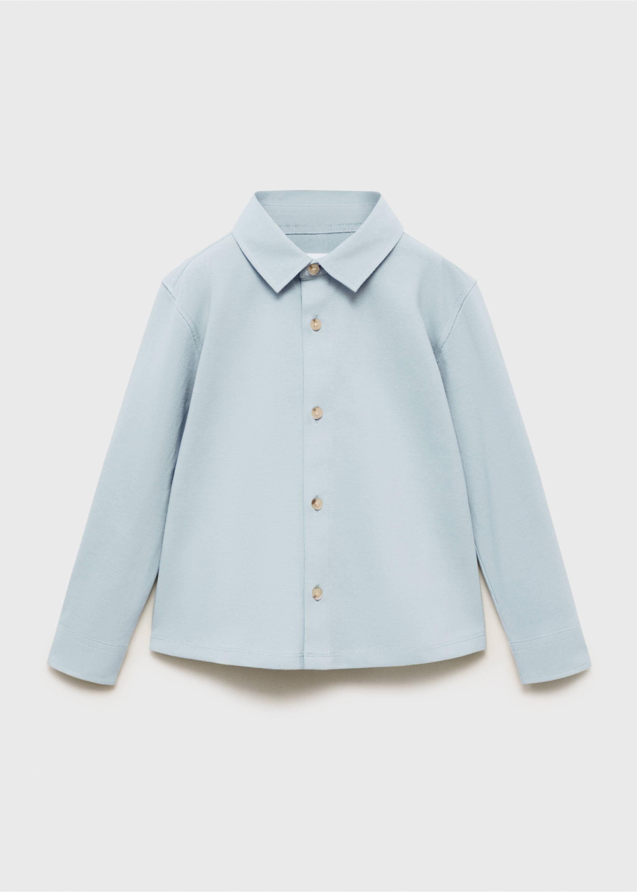 Cotton knit shirt - Article without model, Sky Blue. Ref: 17063277-00.