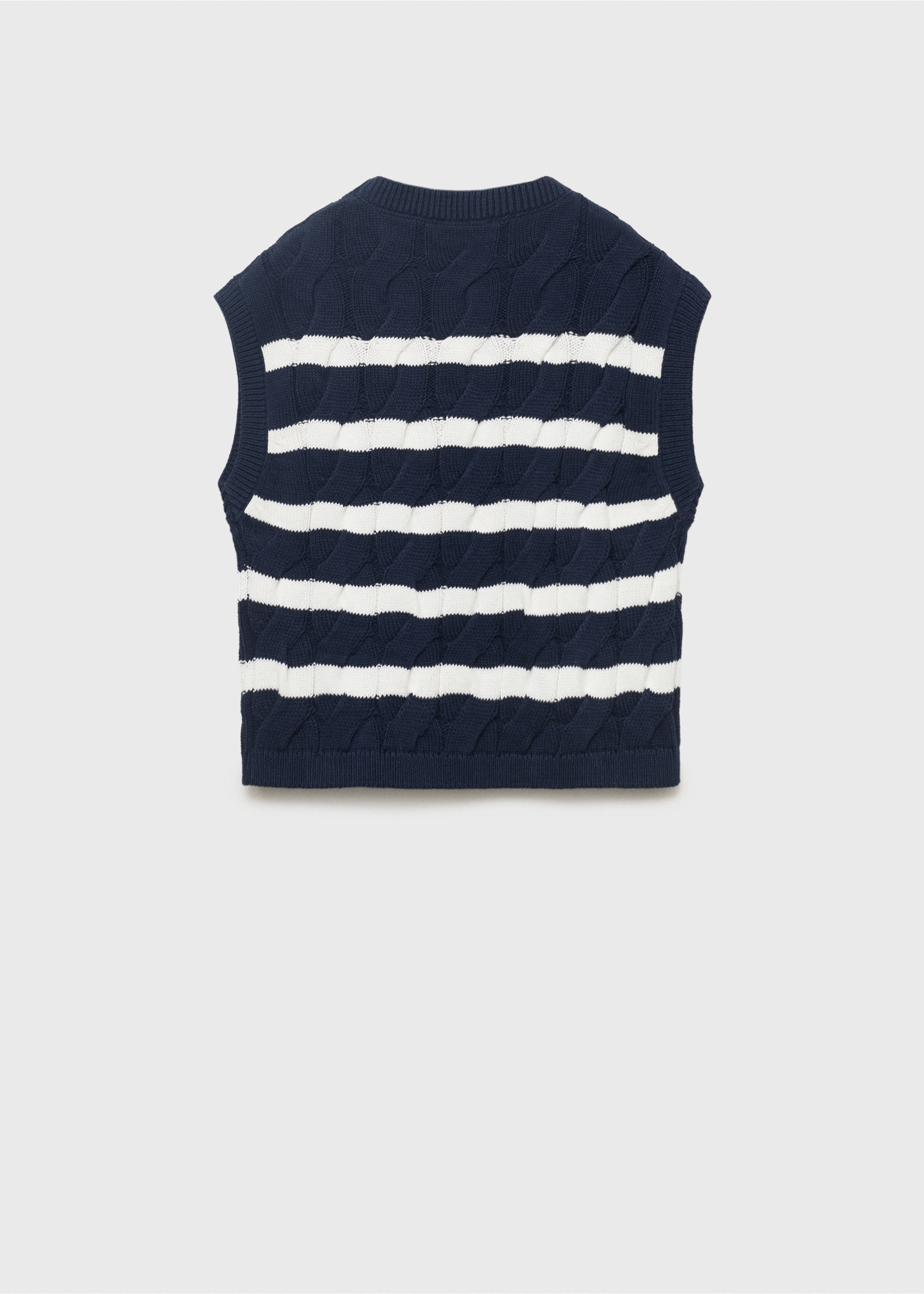 Braided-knit gilet - Reverse of the article, Navy. Ref: 17063279-00.