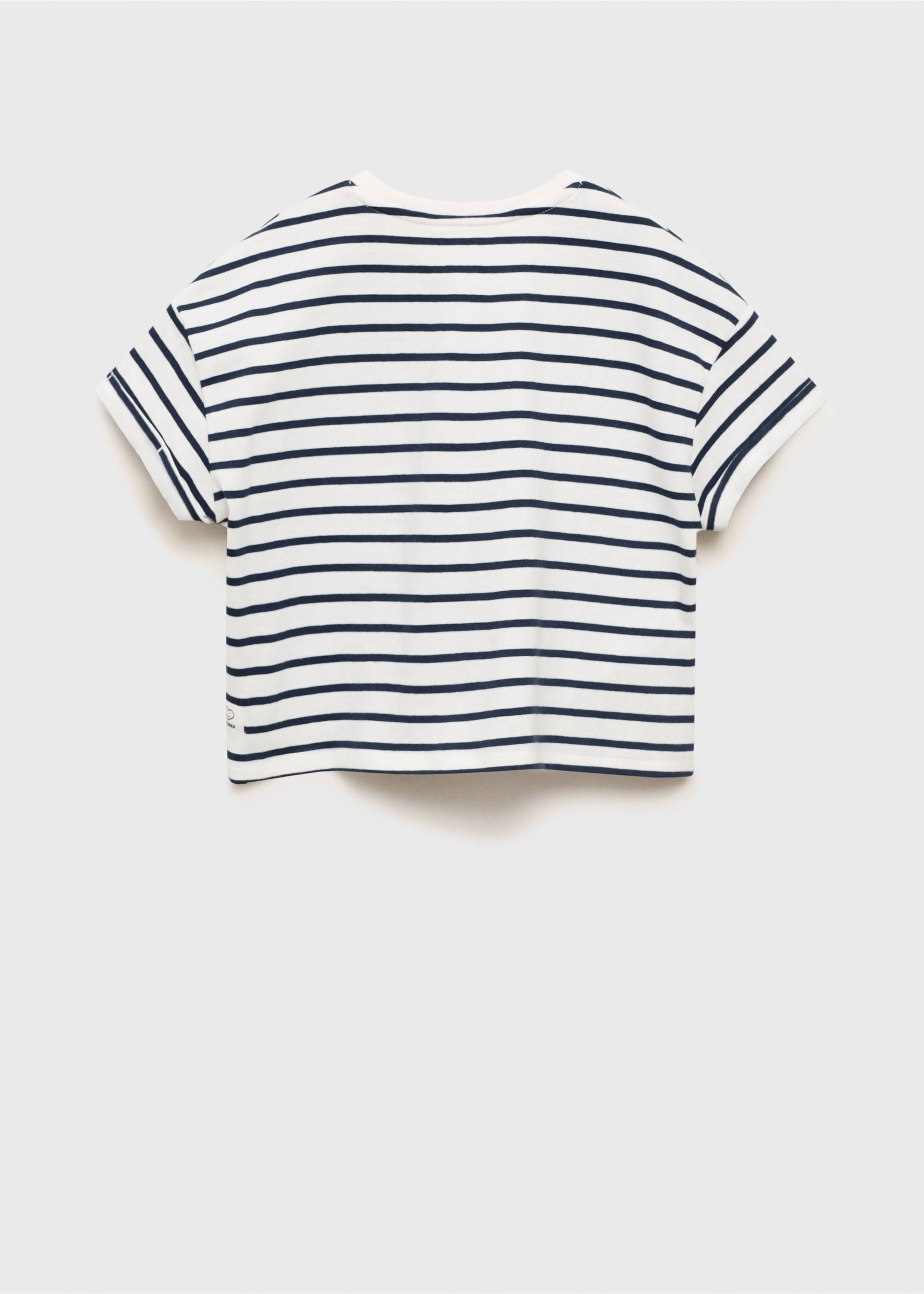 Kurzärmliges Streifen-T-Shirt - Rückseite des Artikels, Cremeweiß. Ref: 17063282-00.