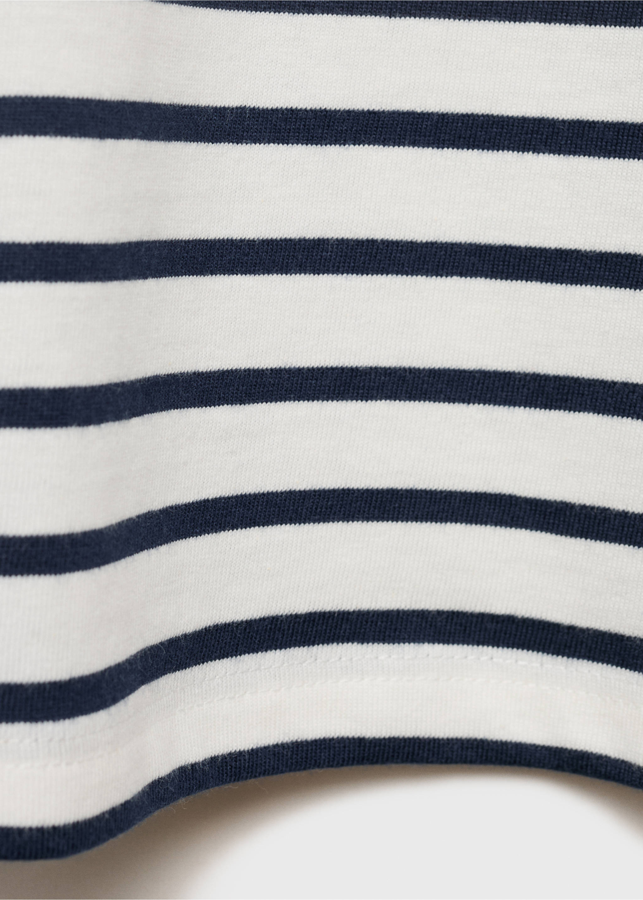 Kurzärmliges Streifen-T-Shirt - Detail des Artikels 0, Cremeweiß. Ref: 17063282-00.