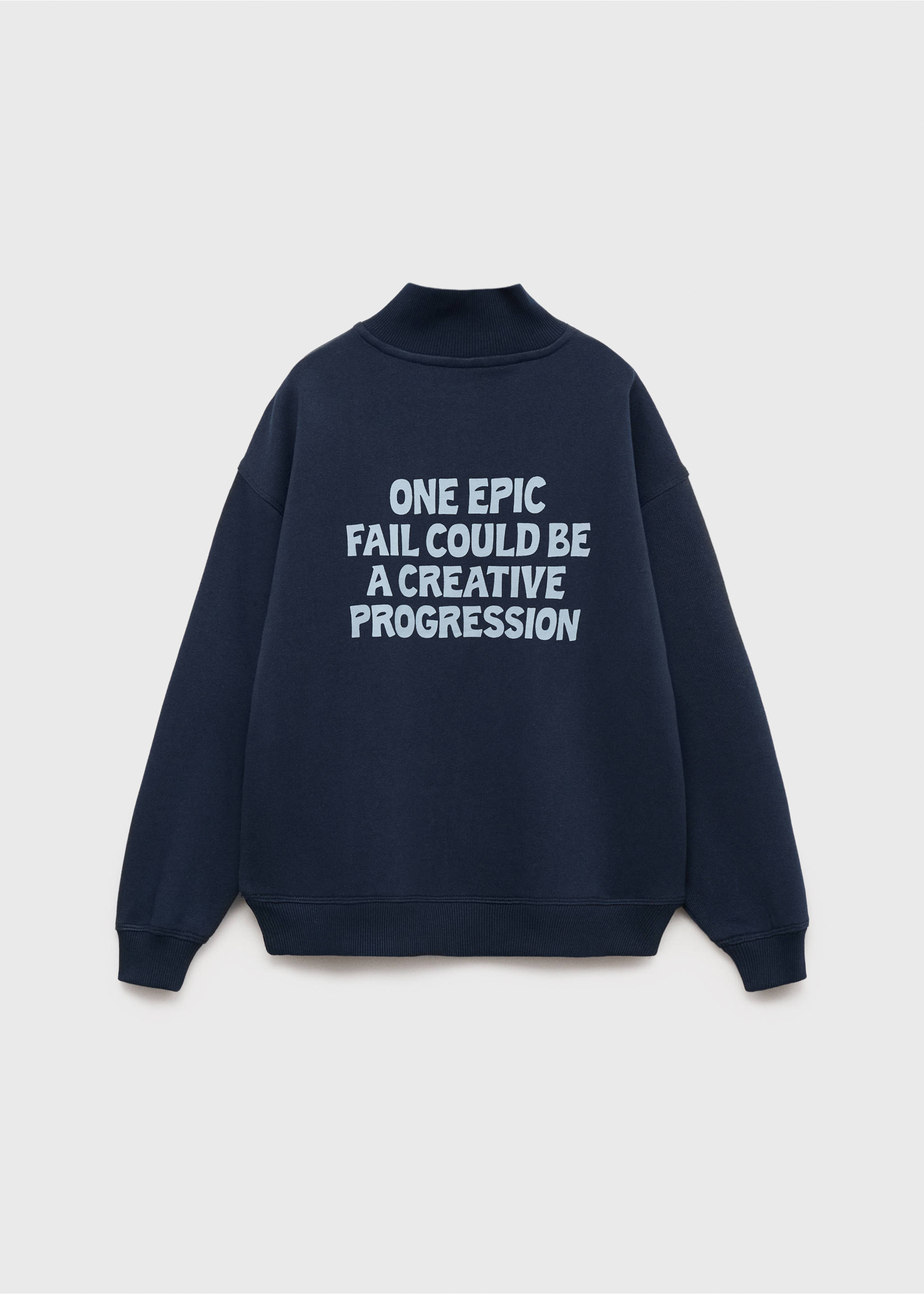 Printed cotton sweatshirt - Reverse of the article, Navy. Ref: 17063284-00.