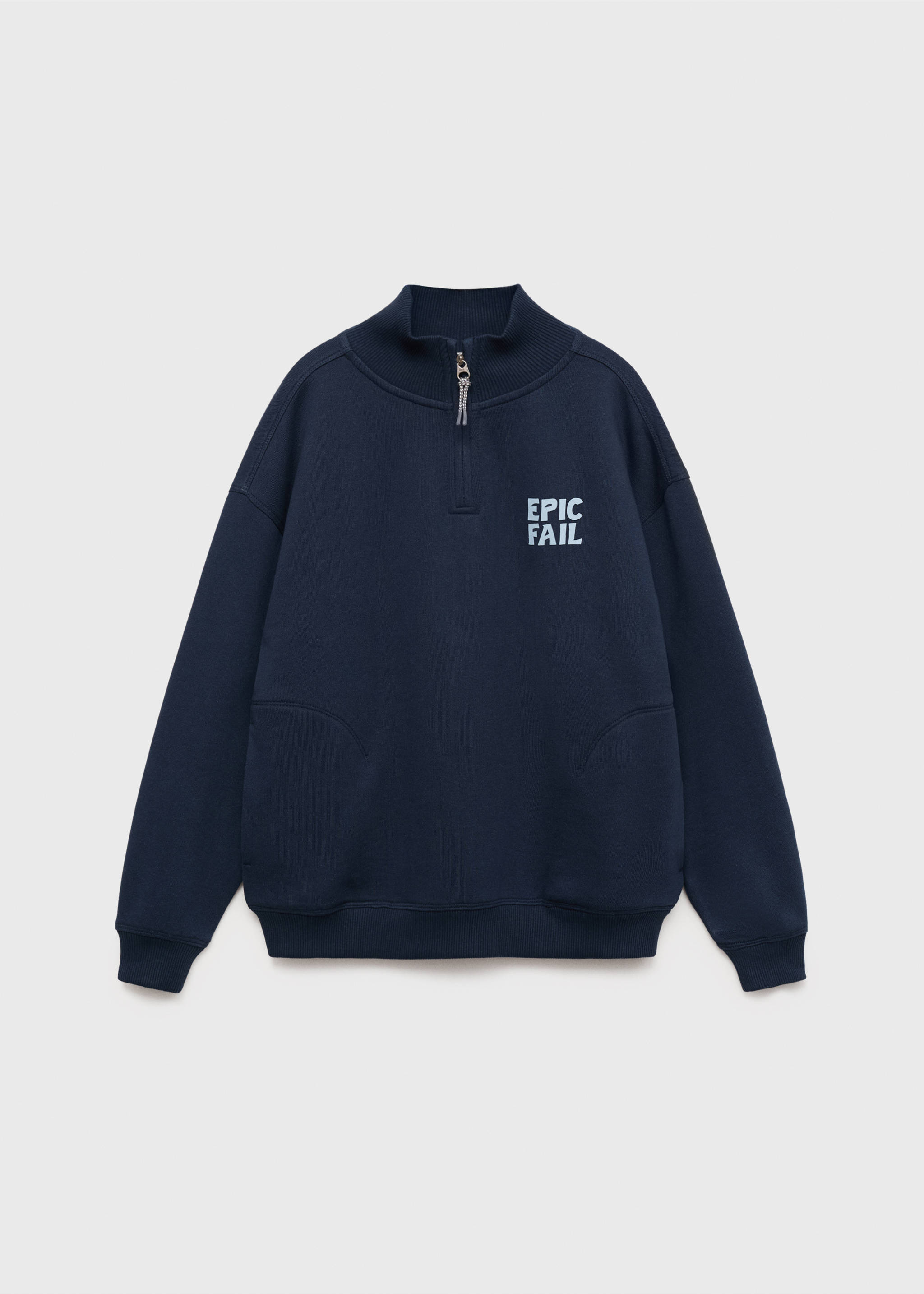 Printed cotton sweatshirt - Article without model, Navy. Ref: 17063284-00.