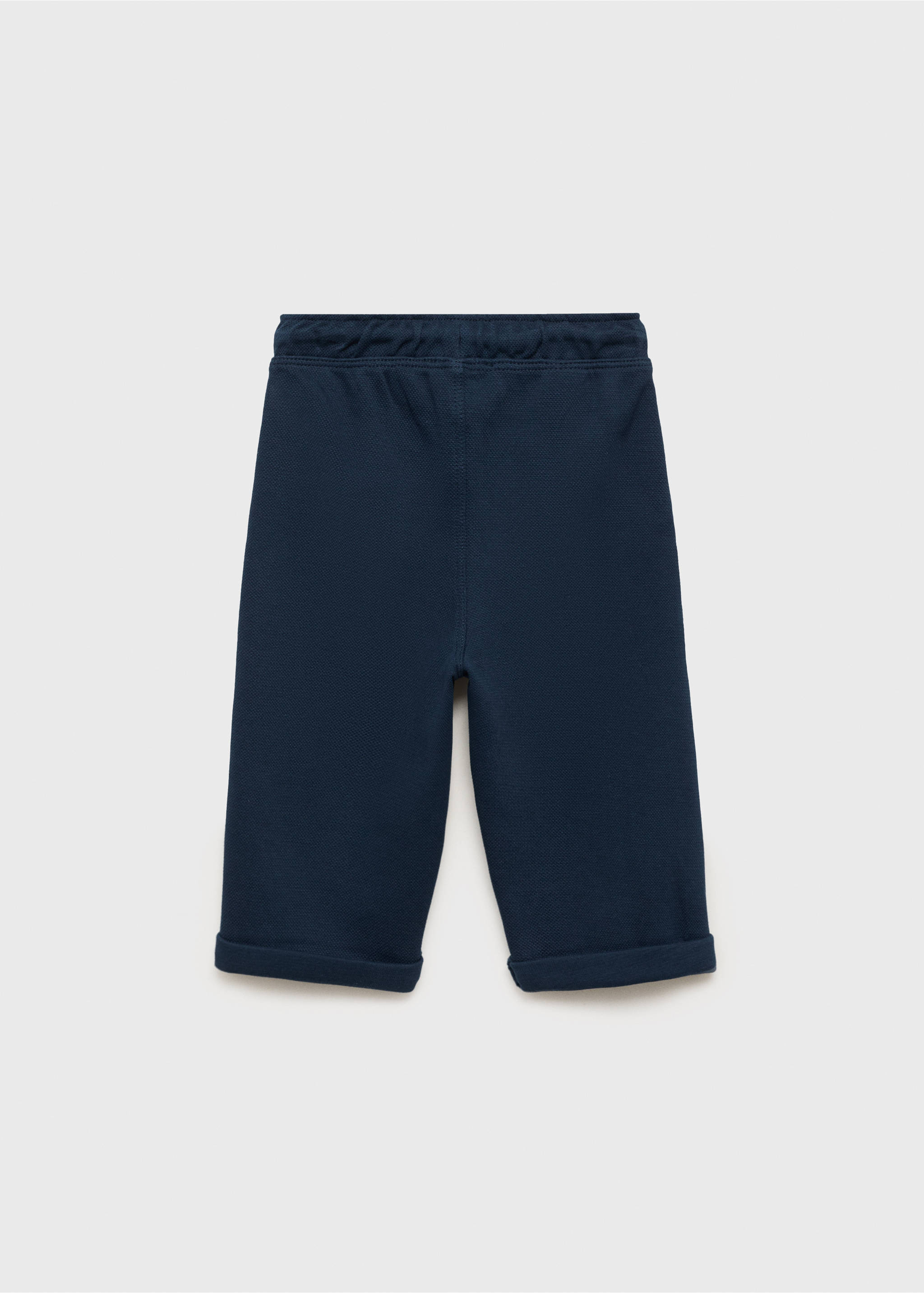 Straight-fit cotton trousers - Reverse of the article, Navy. Ref: 17063286-00.