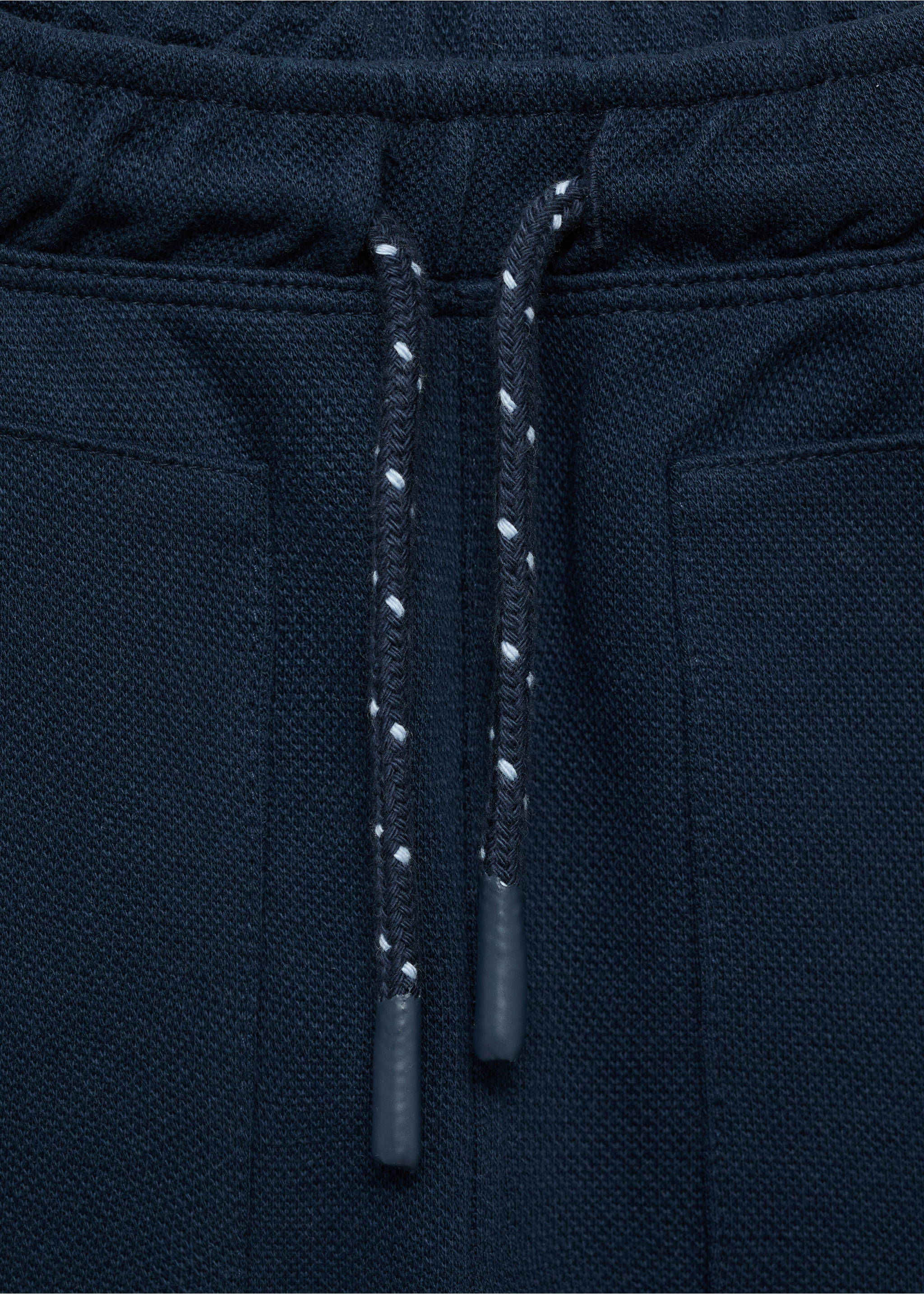 Straight-fit cotton trousers - Details of the article 8, Navy. Ref: 17063286-00.