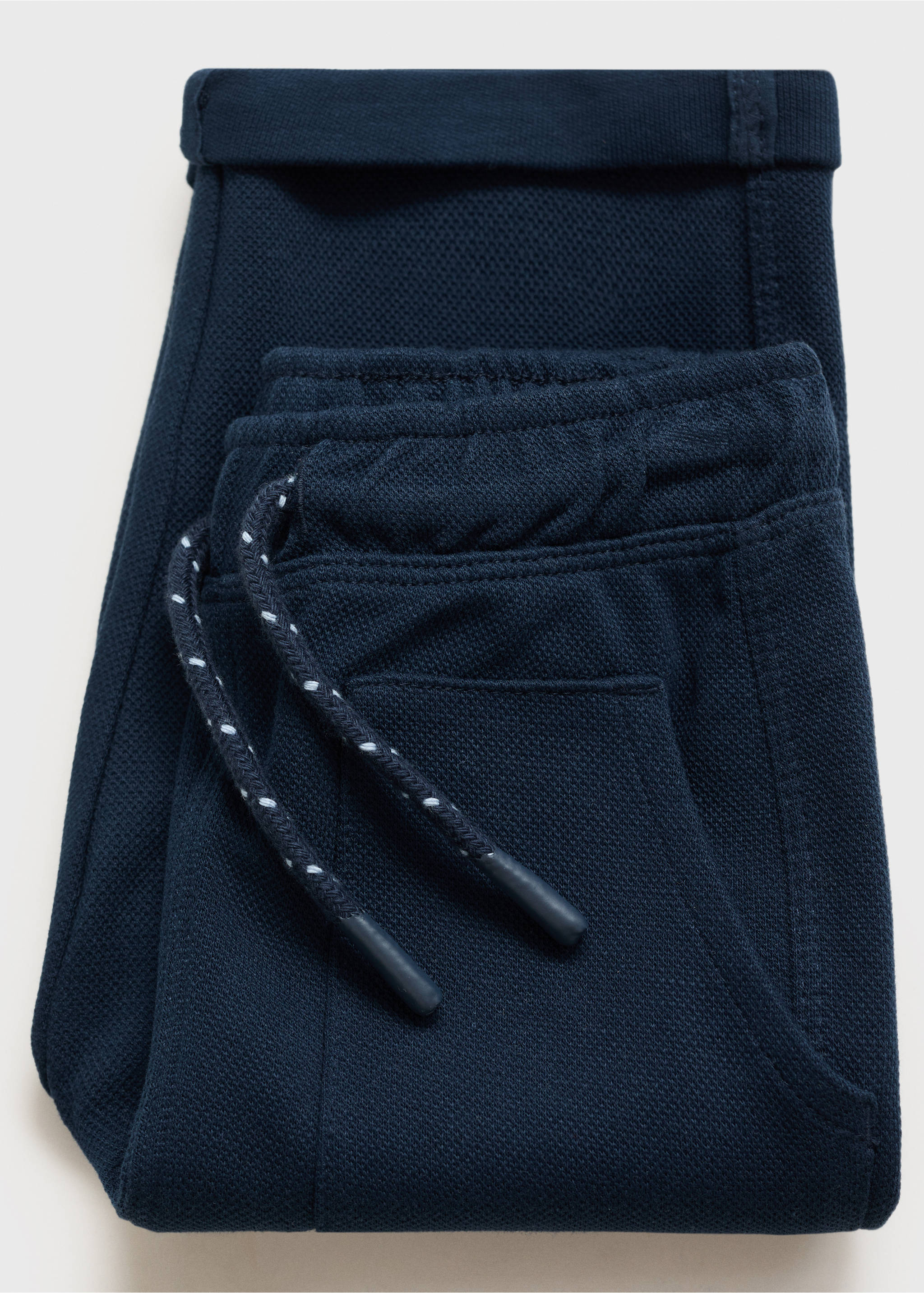 Straight-fit cotton trousers - Details of the article 0, Navy. Ref: 17063286-00.