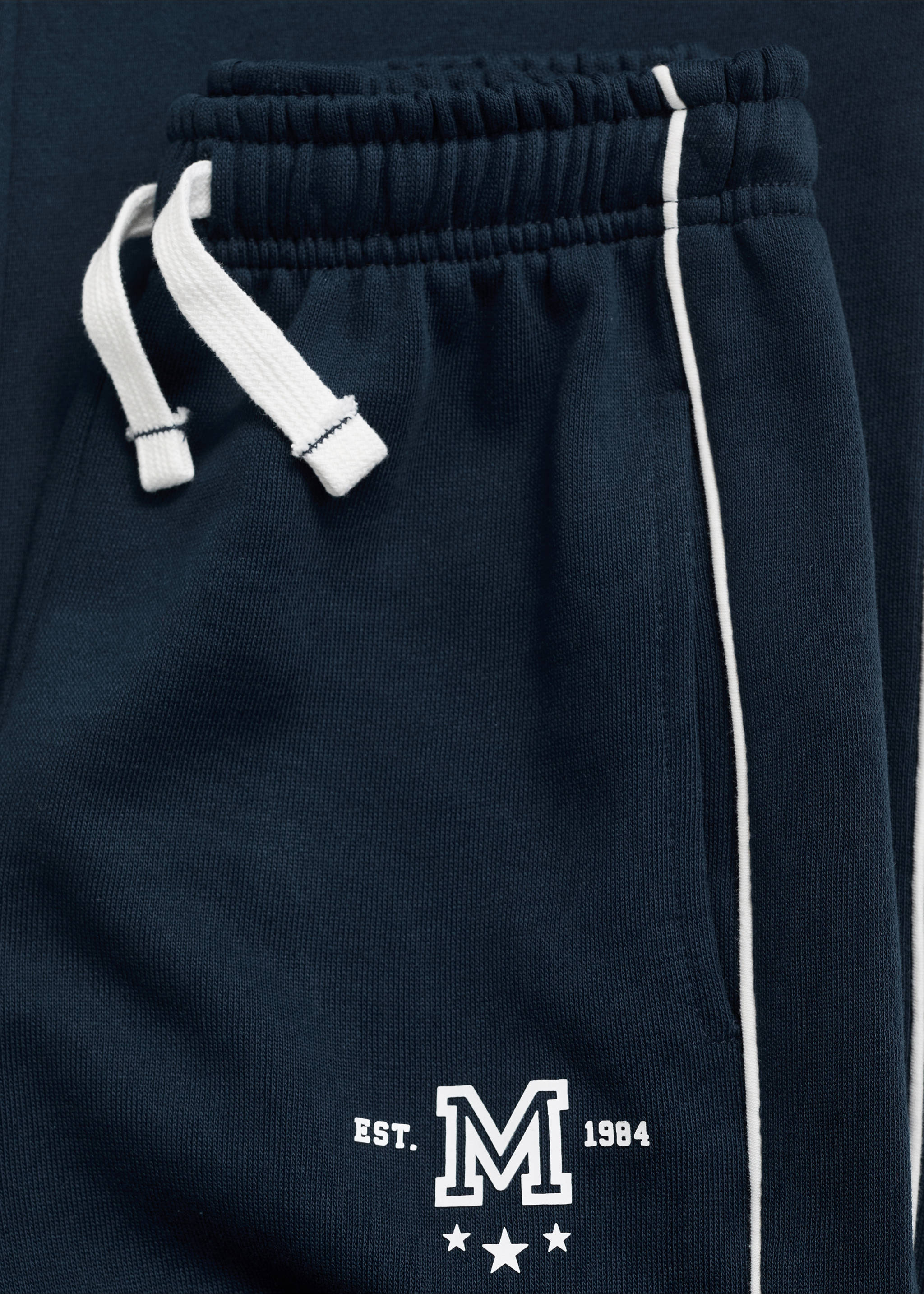 Joggers with side stripe - Details of the article 8, Navy. Ref: 17063288-00.