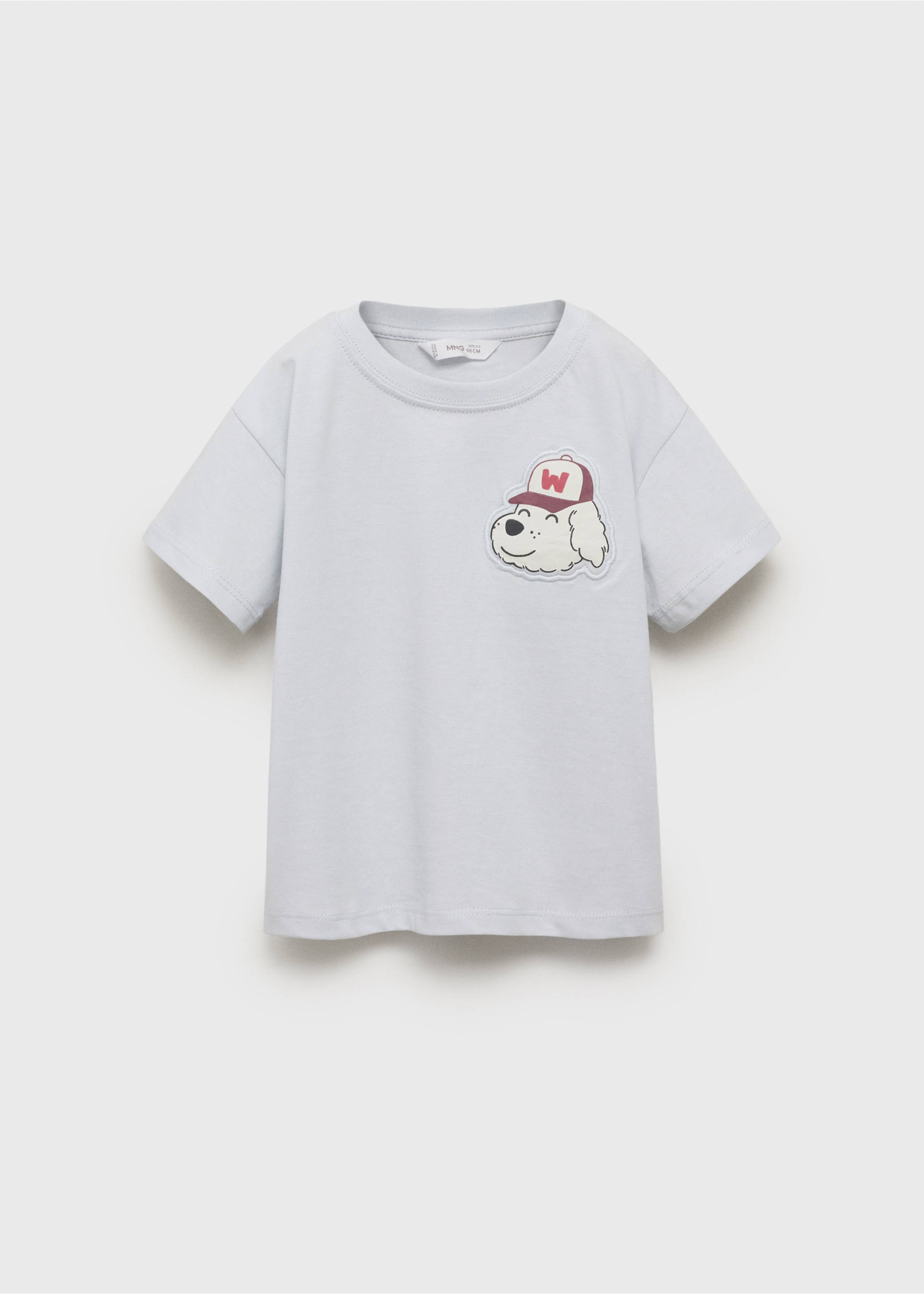 Gemustertes T-Shirt mit Hundemotiv - Artikel ohne Model, Himmelblau. Ref: 17063292-00.