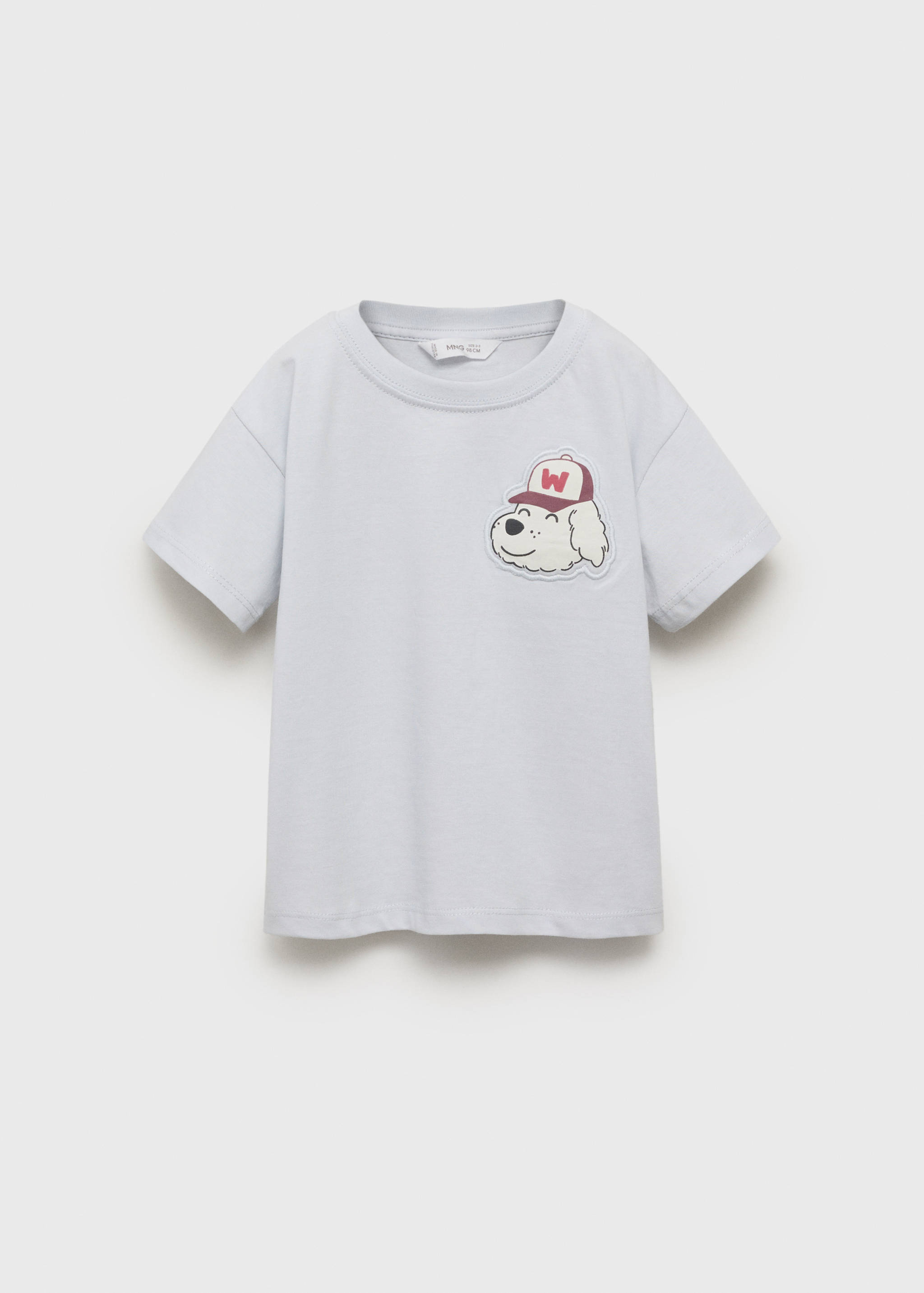 Gemustertes T-Shirt mit Hundemotiv - Artikel ohne Model