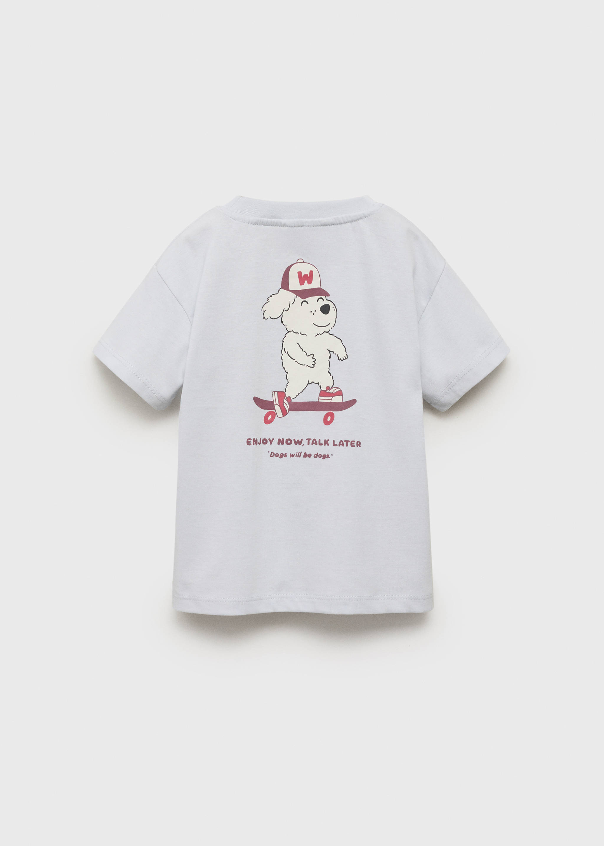 Gemustertes T-Shirt mit Hundemotiv - Rückseite des Artikels
