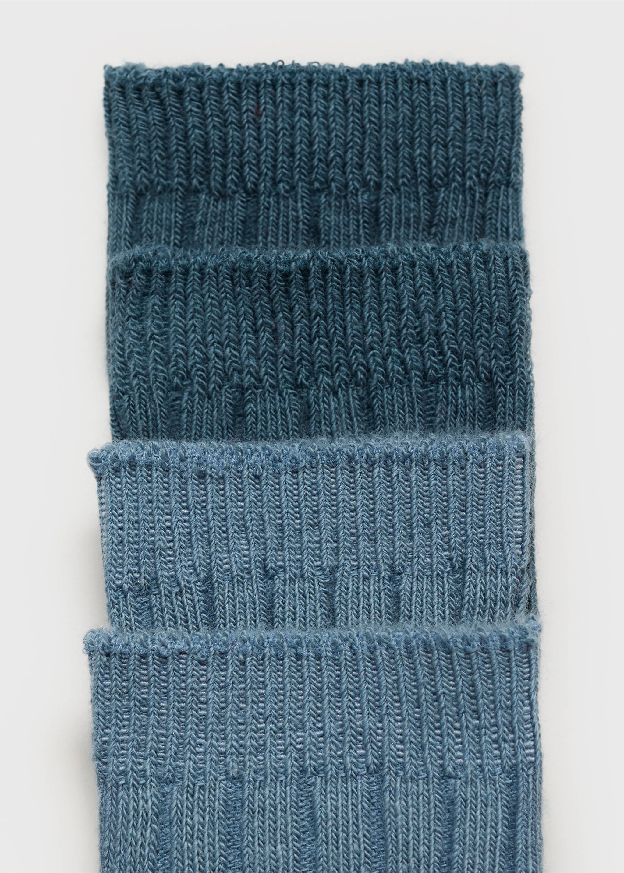 2 pack ribbed socks - Reverse of the article, Petrol Blue. Ref: 17063293-00.