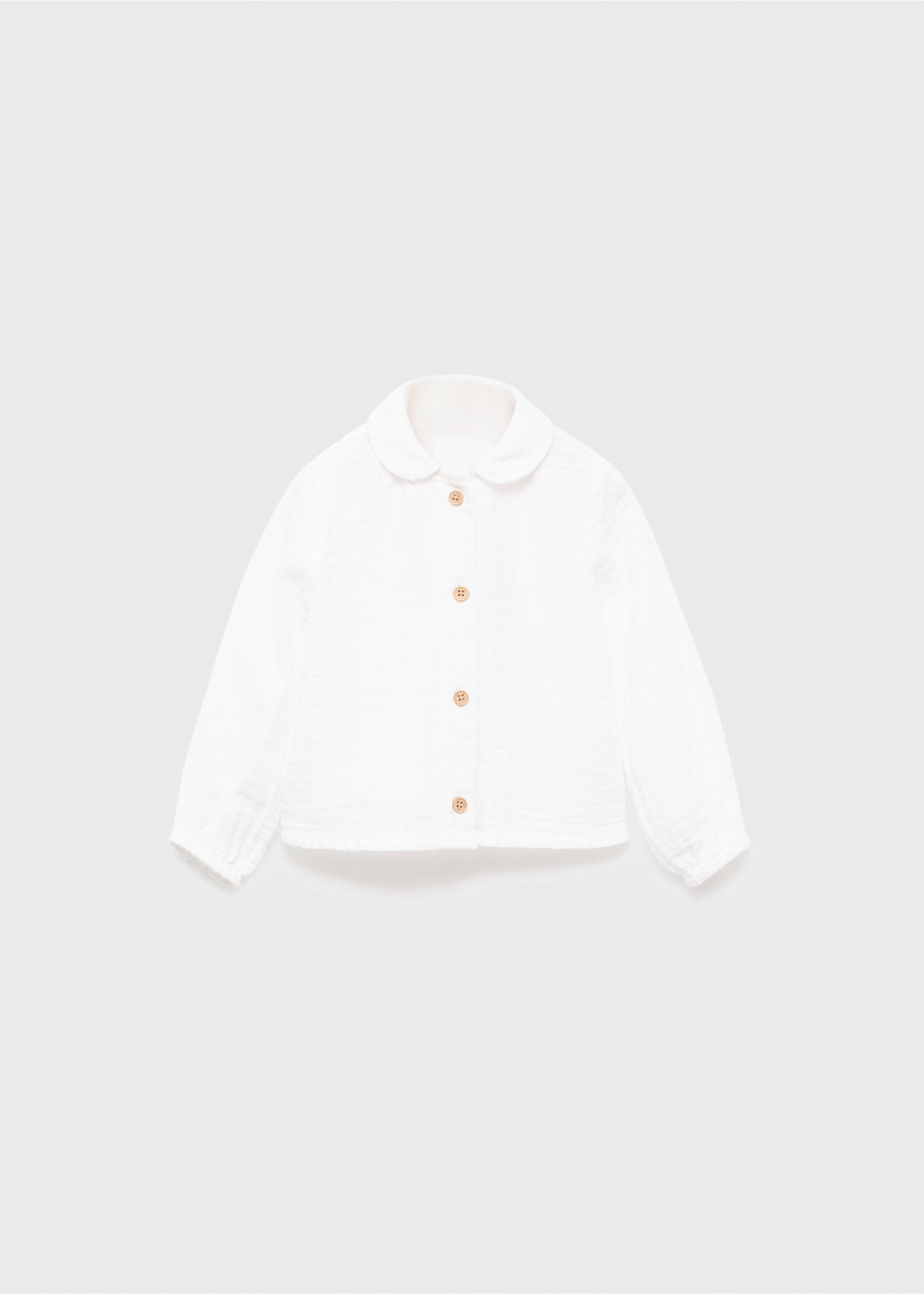 Baby-collar crinkled shirt - Article without model, Off White. Ref: 17063294-00.
